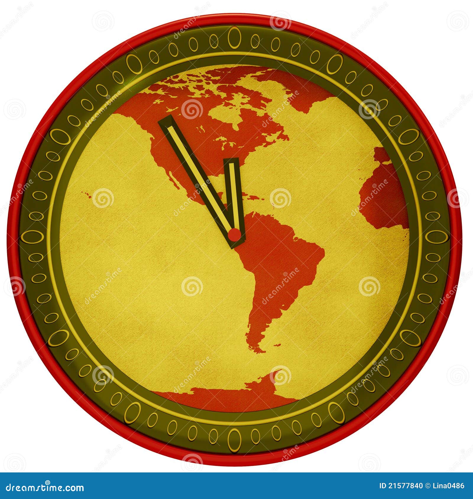 Clock with a map of USA stock illustration. Illustration of hand 21577840