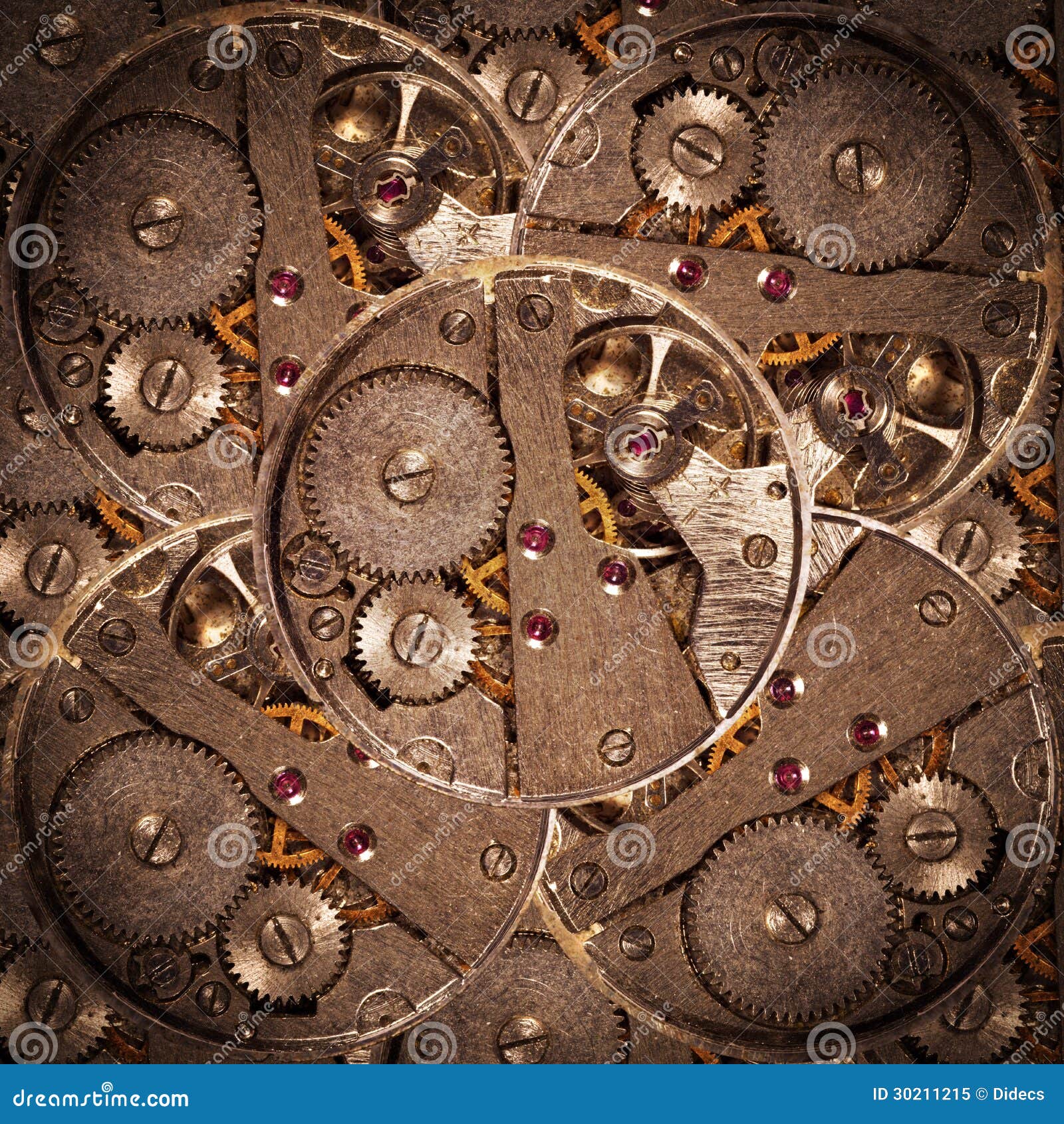 Clock Mechanism With Gears, Background Royalty Free Stock Photo Image