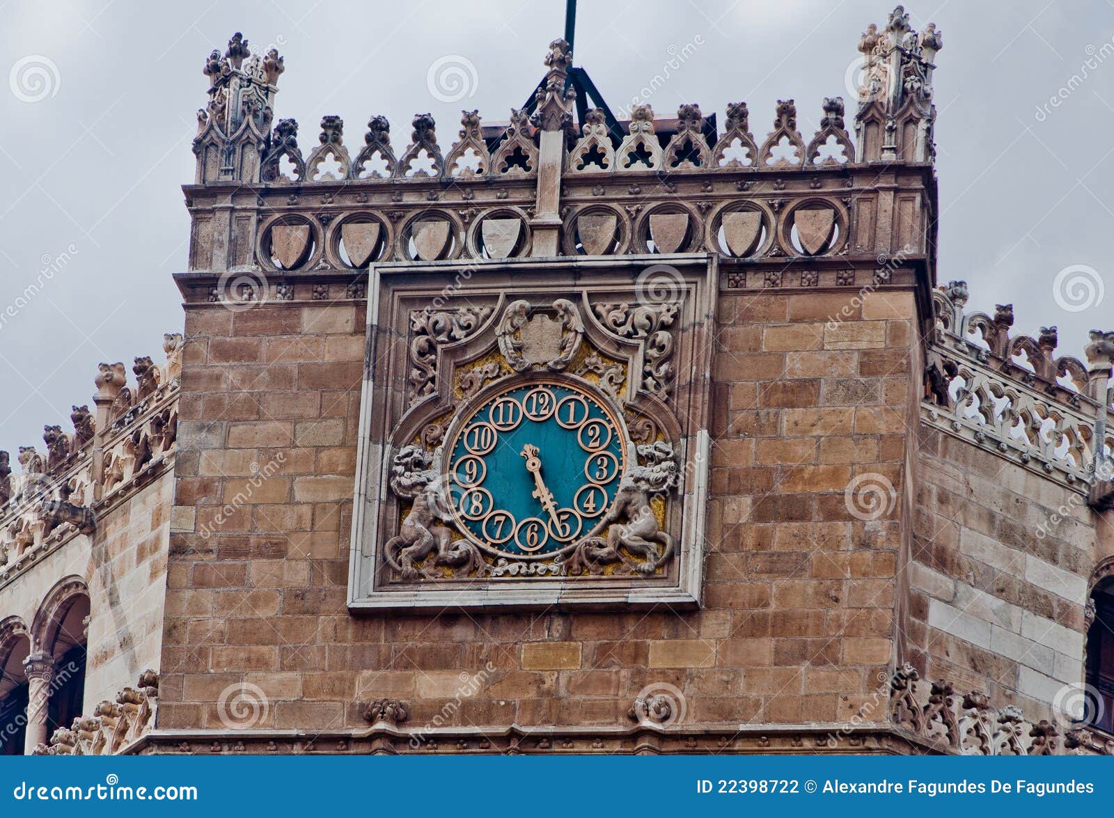 Clock in Mexico City Post Office Stock Photo Image of historical