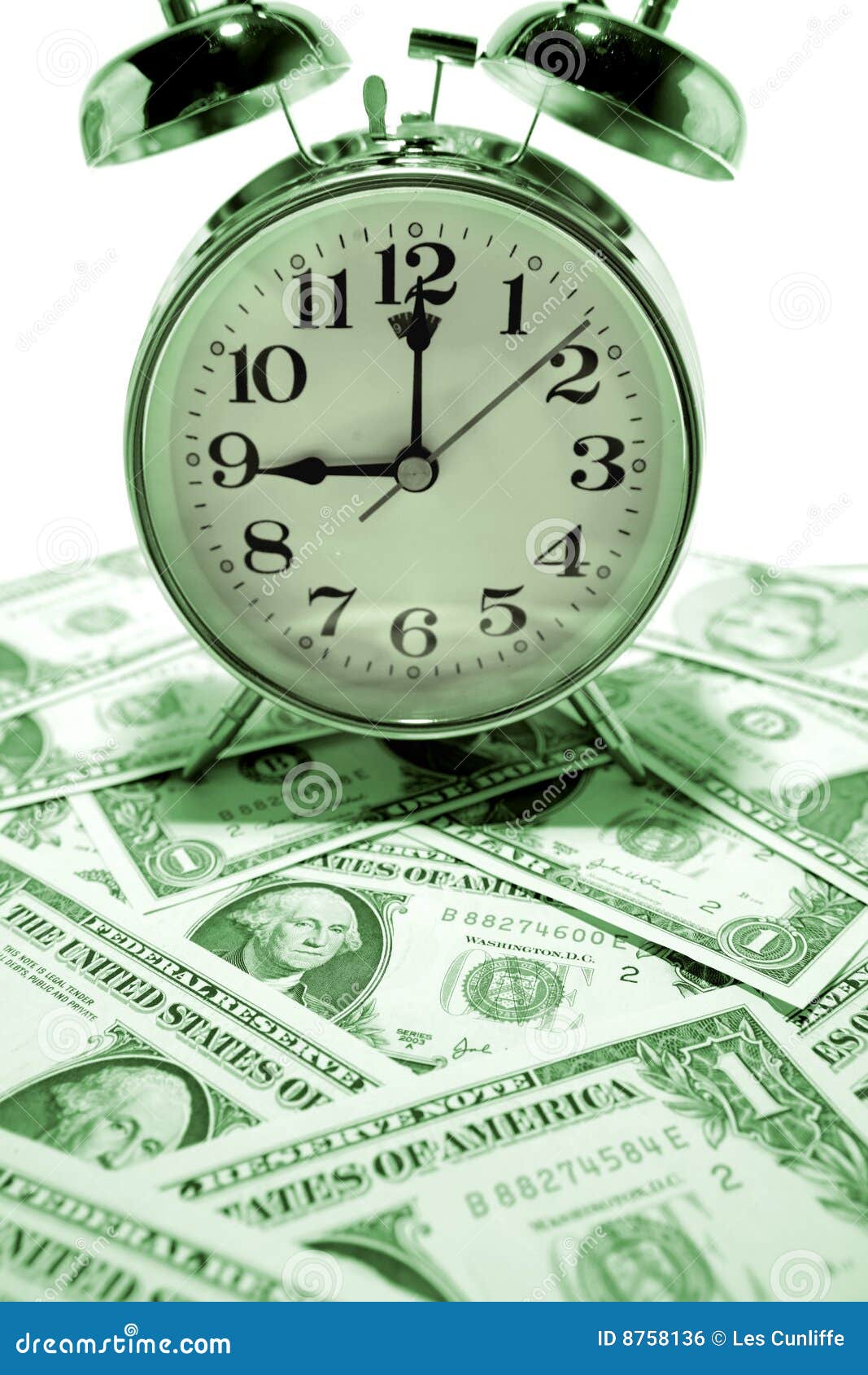 Clock and money stock photo. Image of clock, funds, economy 8758136