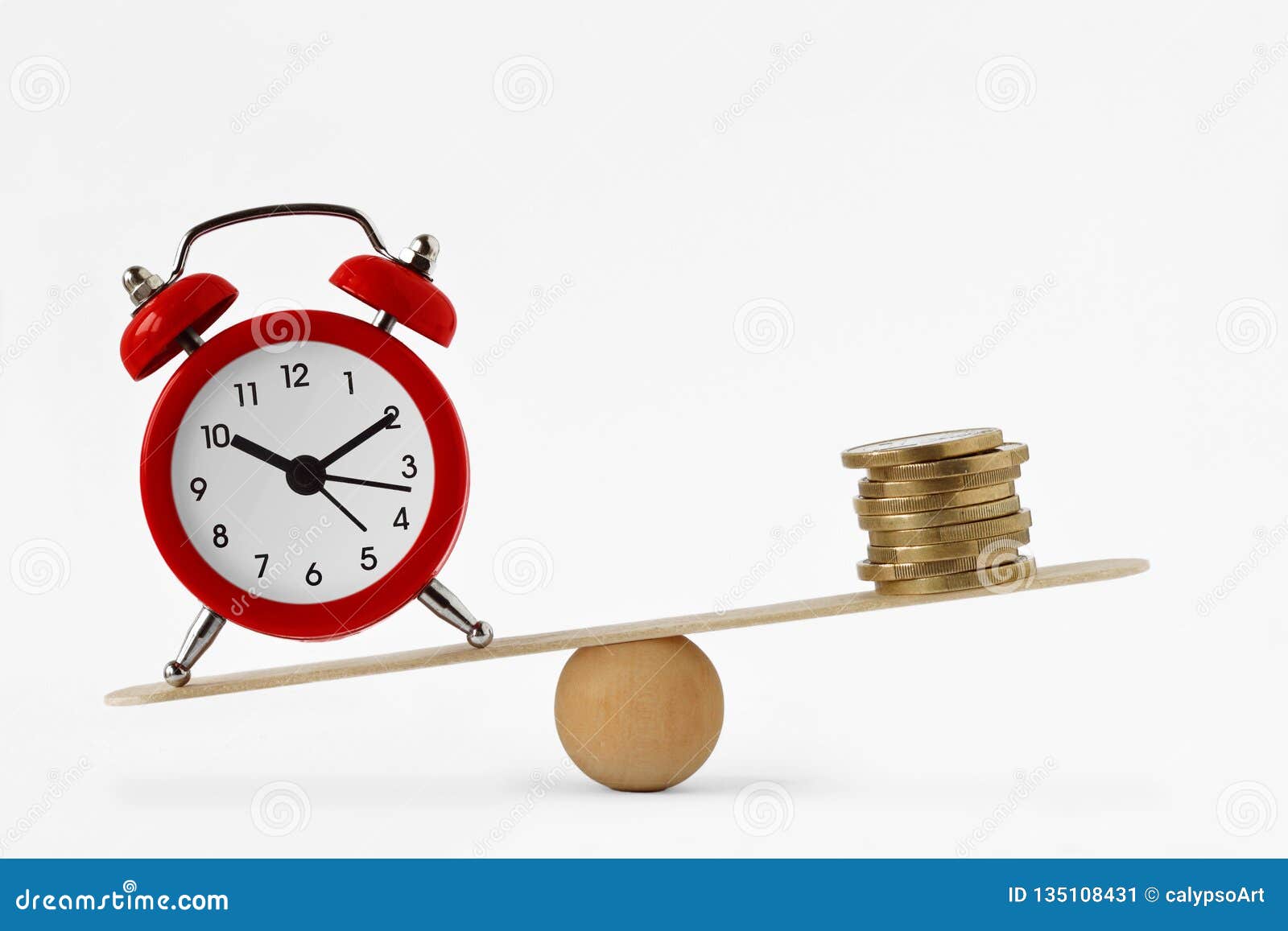 clock and money on scales - importance of time, time and money concept