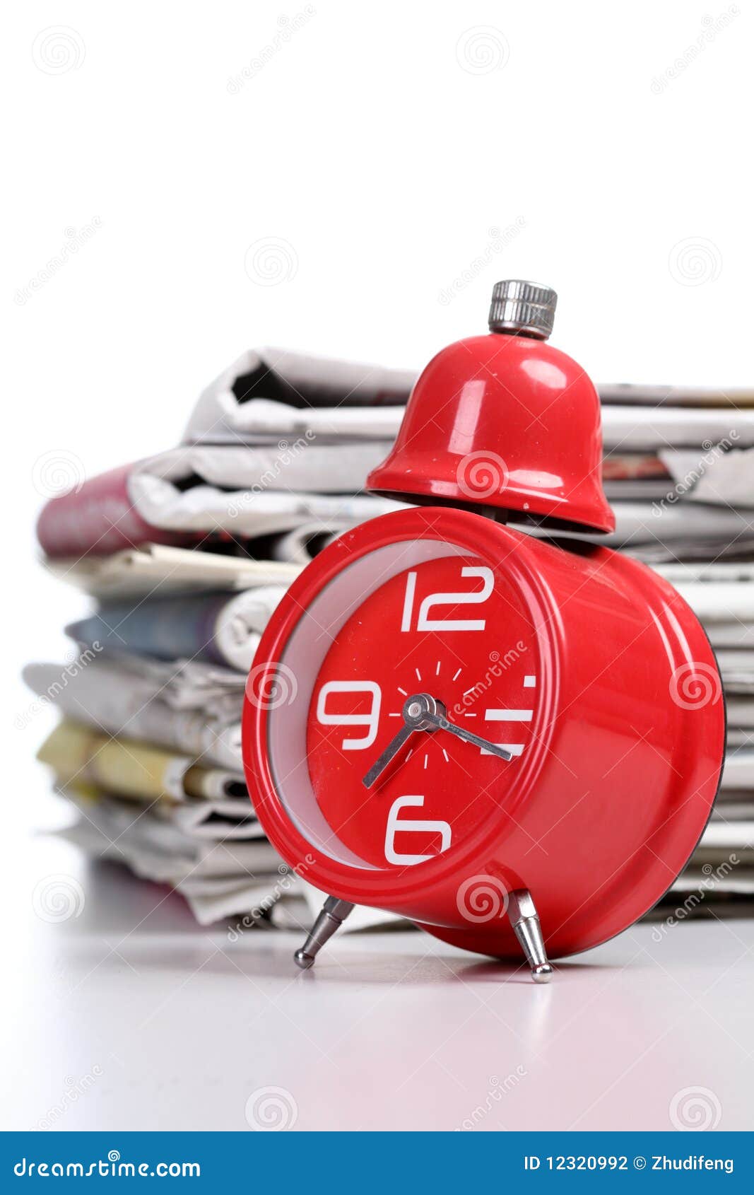 Clock and newspaper stock photo. Image of background 12320992