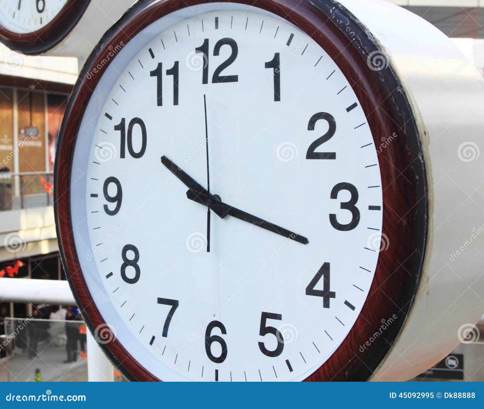 Clock and office buildings stock image. Image of china 45092995