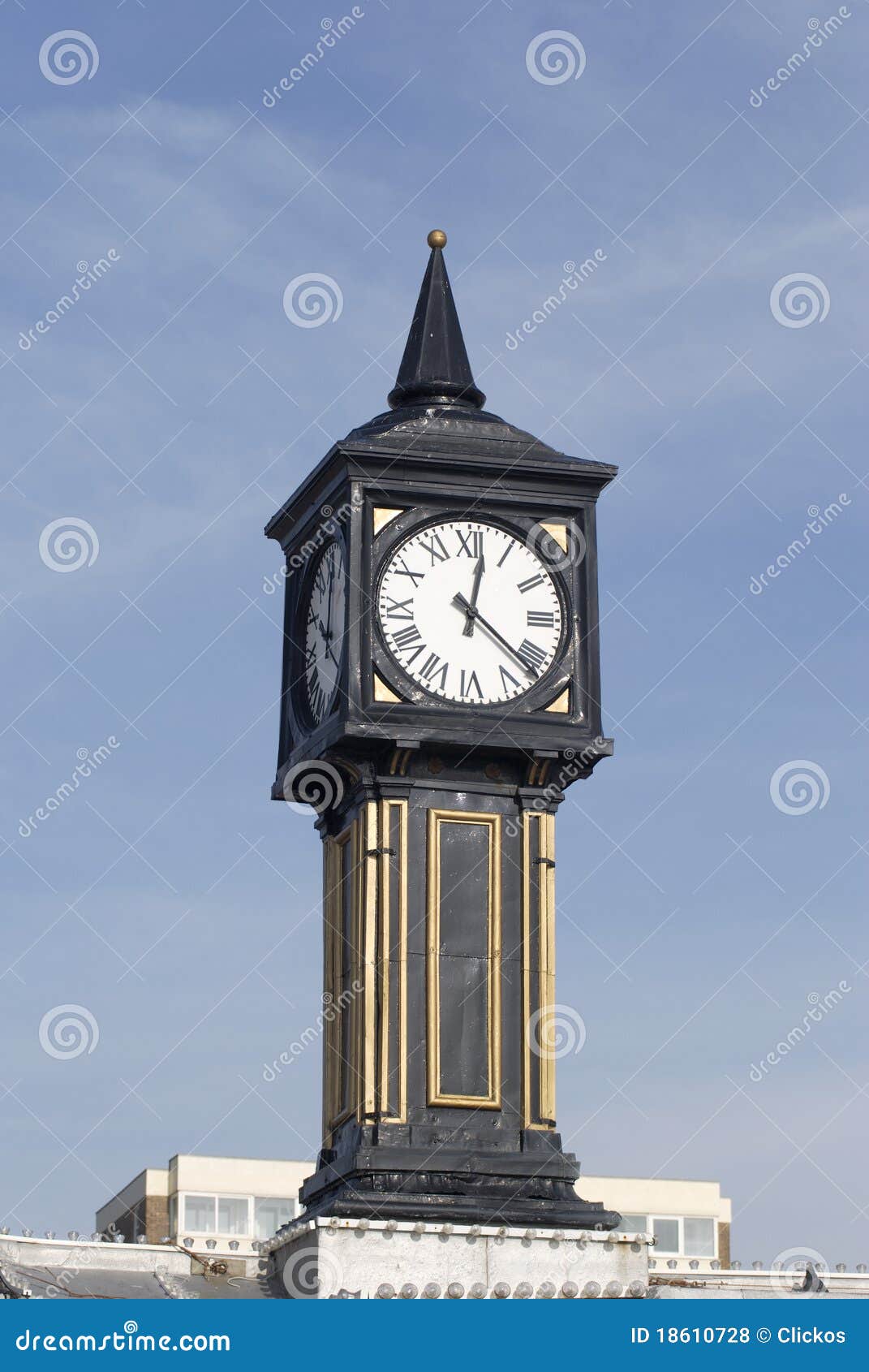 Clock on Pier at Brighton. England Stock Photo Image of clock, face