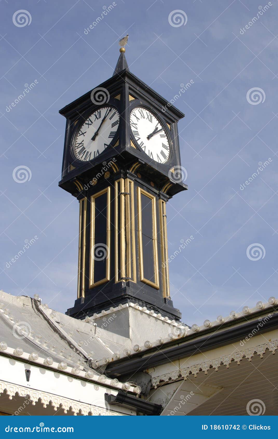 Clock on Pier at Brighton. England Stock Photo Image of pier, clock