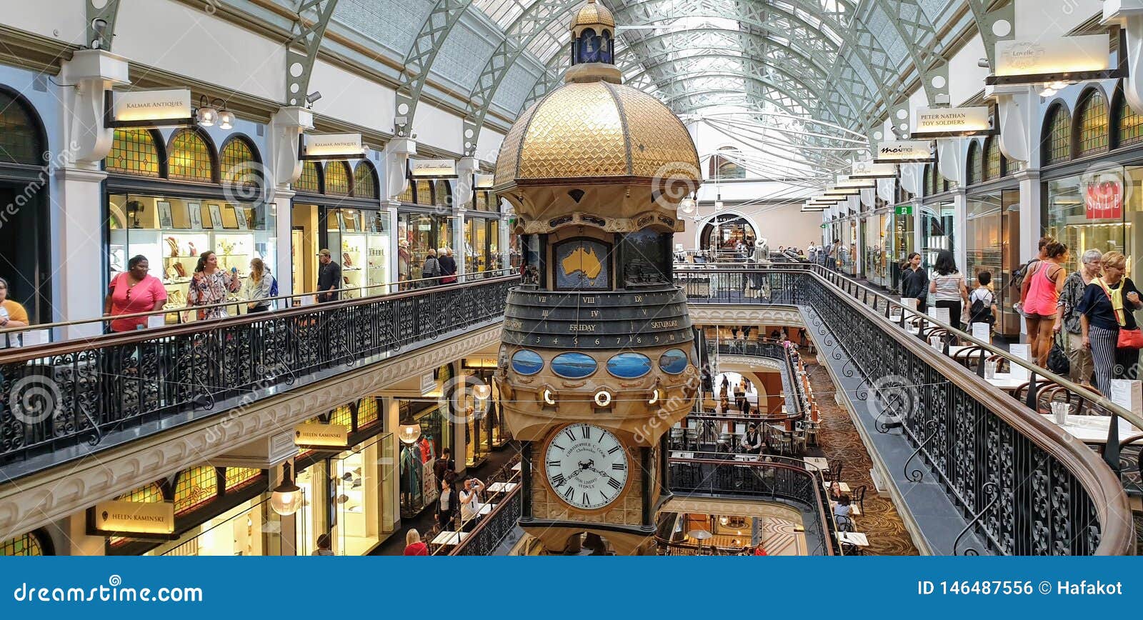 The Clock at Queen Victoria Building Mall Editorial Photo Image of