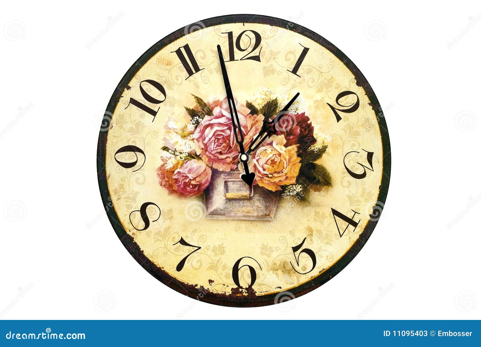Clock with roses stock image. Image of ticking, clock 11095403