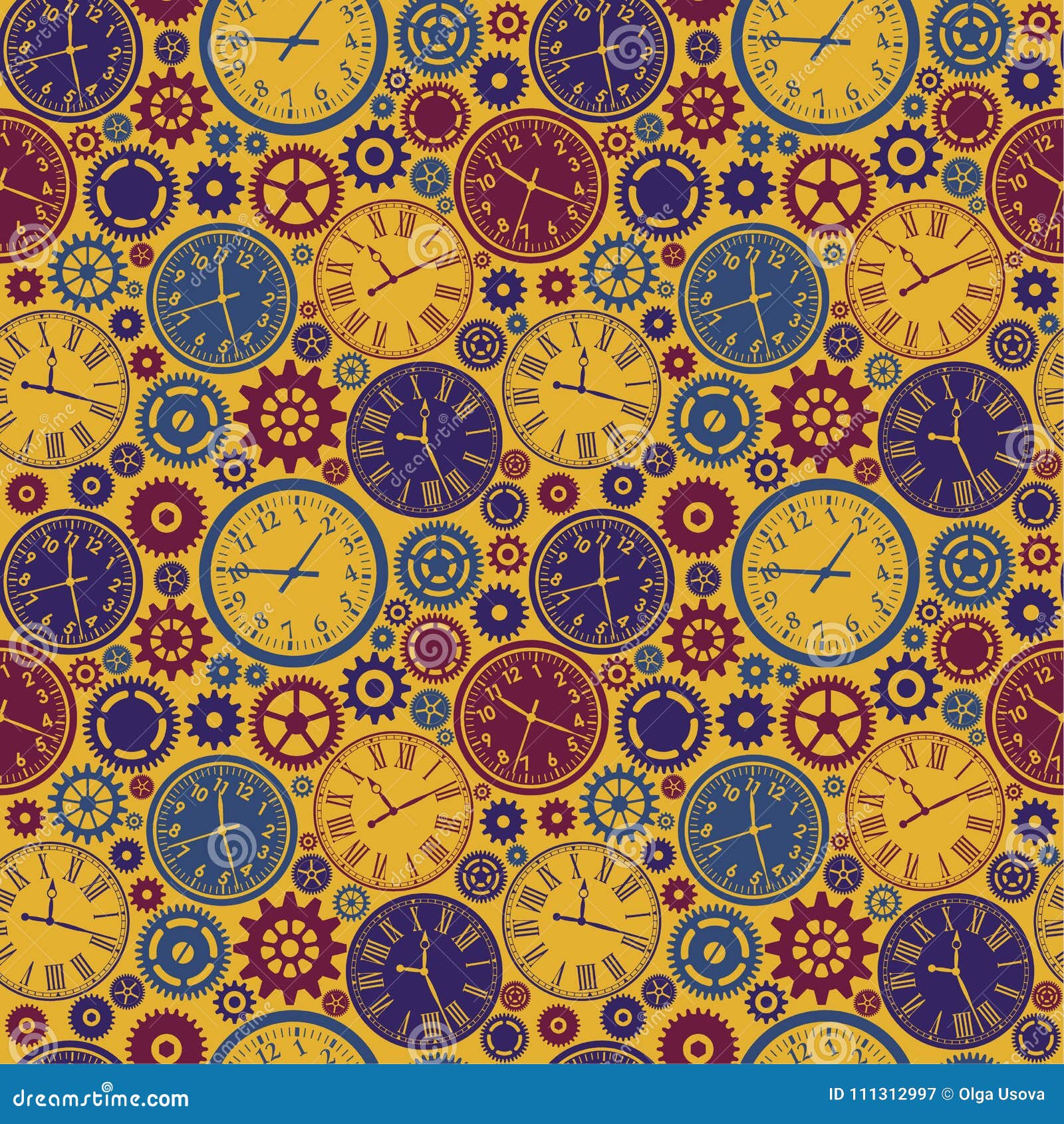 clock s seamless pattern. color texture of time.