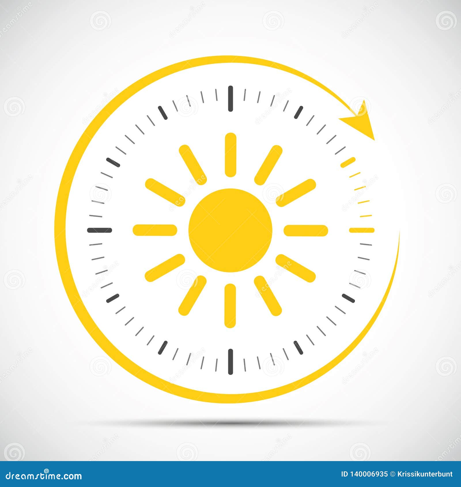 Clock with Sun Summer Time Change Stock Vector Illustration of spring