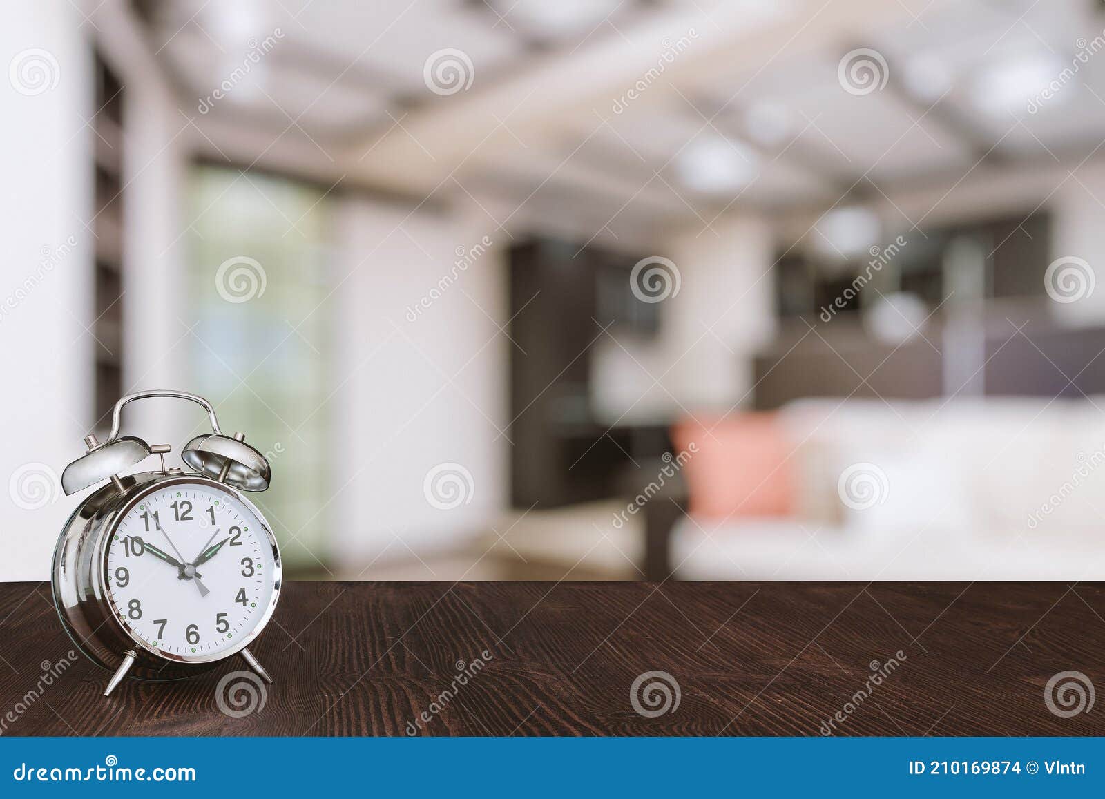 12am 12pm Clock On Wooden Table Stock Photo 611748464