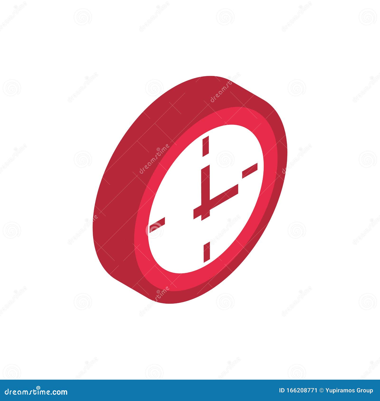 Clock Time Advertising Commerce Marketing Icon Isometric Stock Vector Illustration of