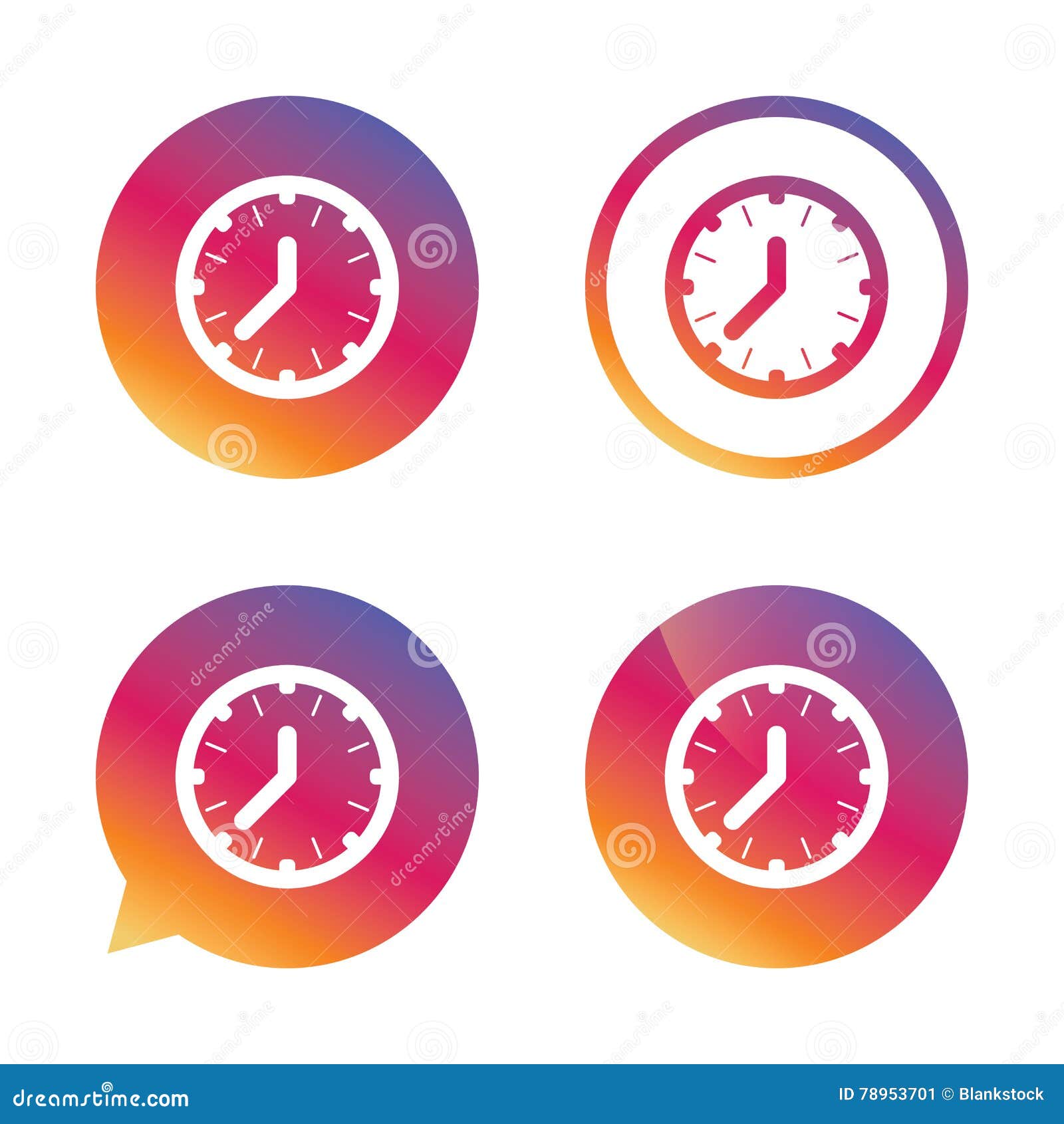 Clock Time Sign Icon. Mechanical Watch Symbol Stock Vector