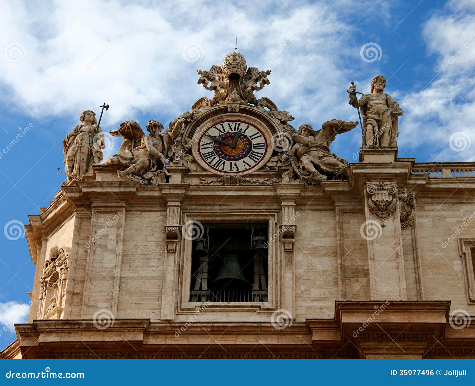 Clock on the Top of Saint Peter S Basilica, Rome Stock Photo Image of time, ancient 35977496