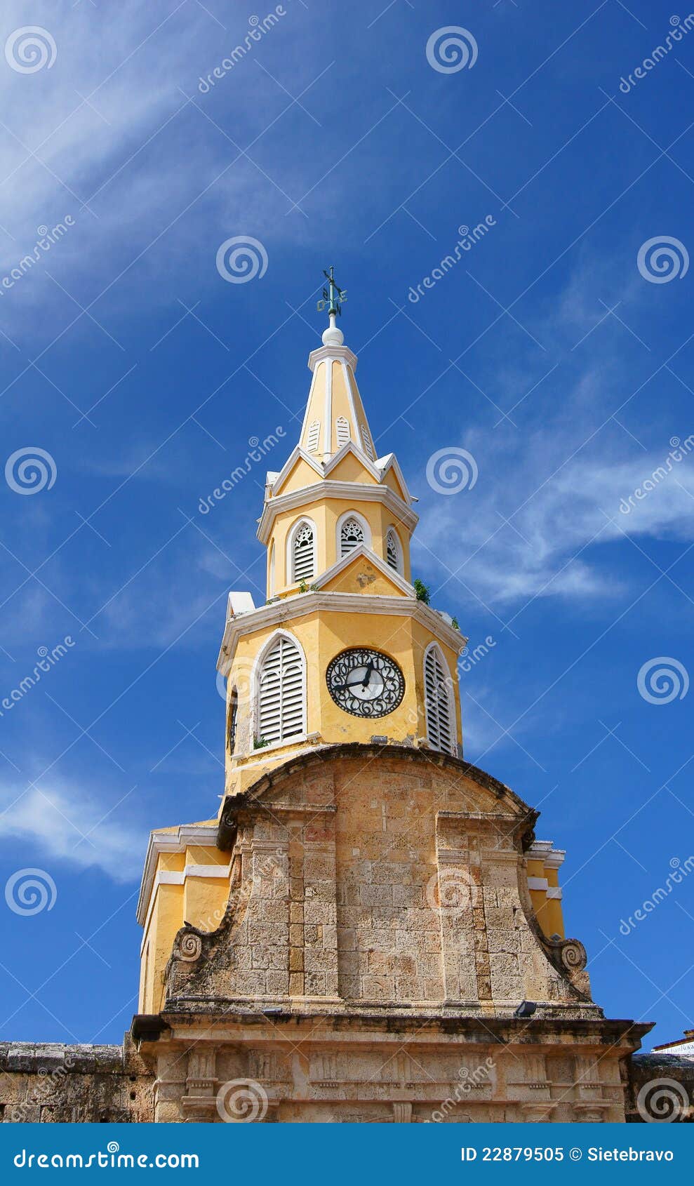 Clock Tower of Cartagena stock image. Image of clouds 22879505