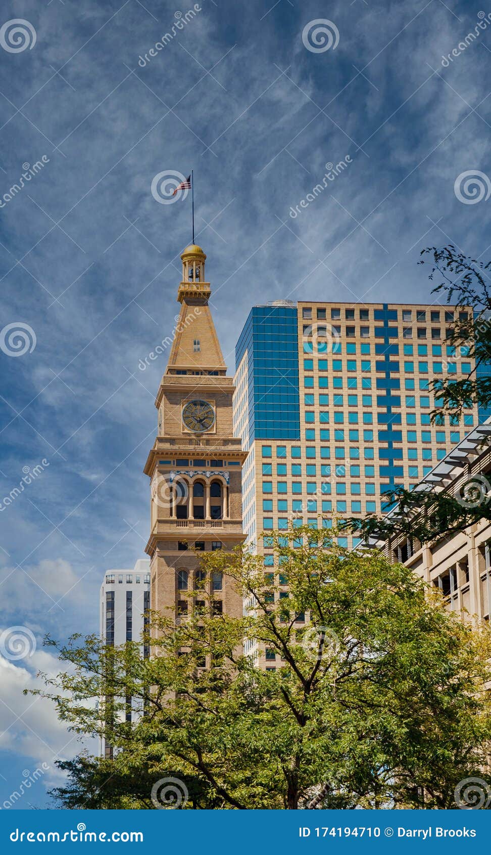 Clock Tower in Denver stock photo. Image of time, clock 174194710