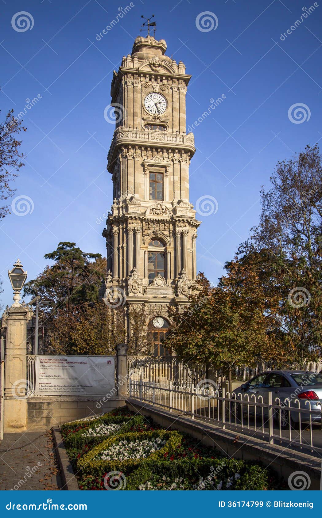 clock tower from dolmabahce palace, istanbul