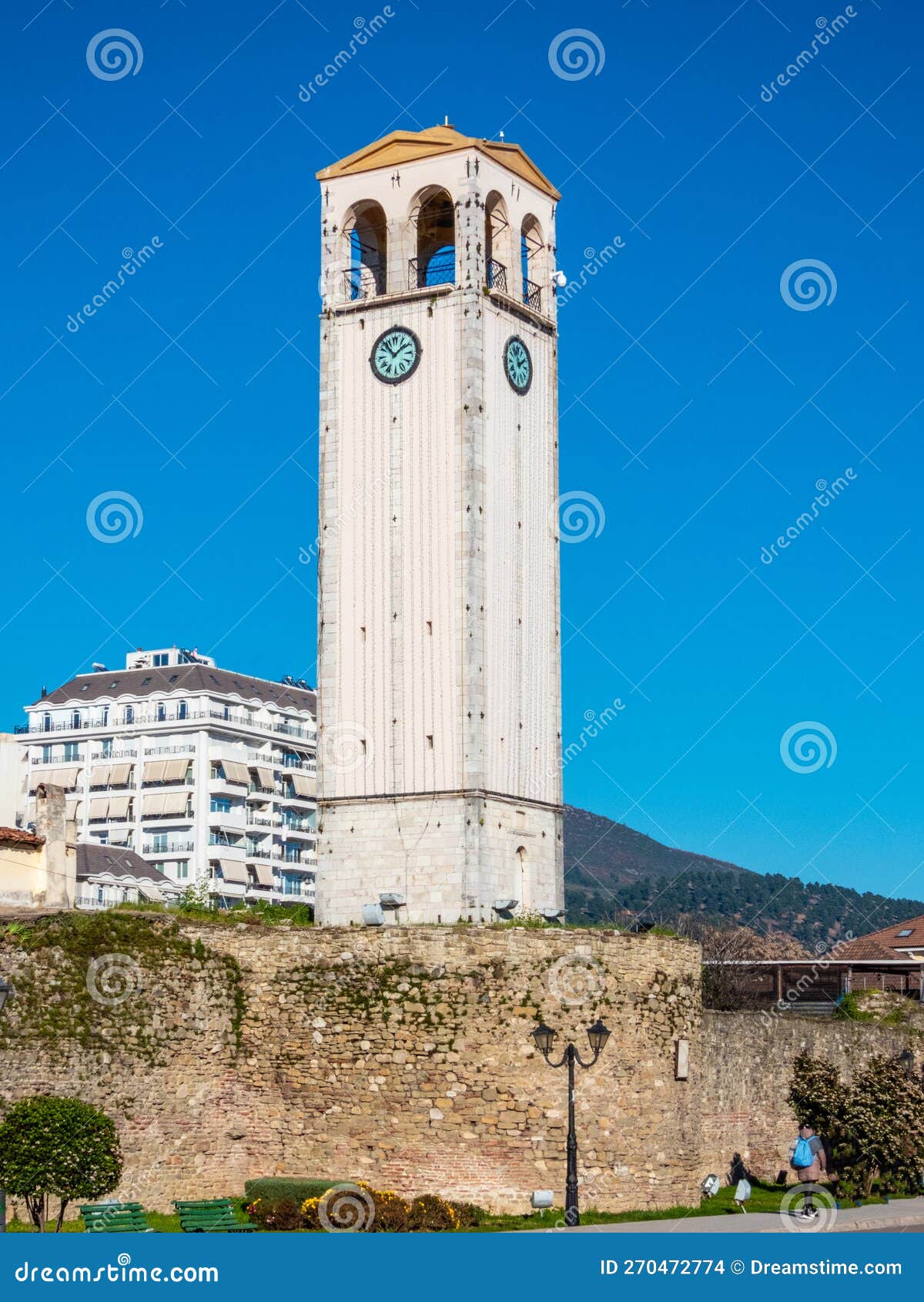 clock tower in elbasan, albania
