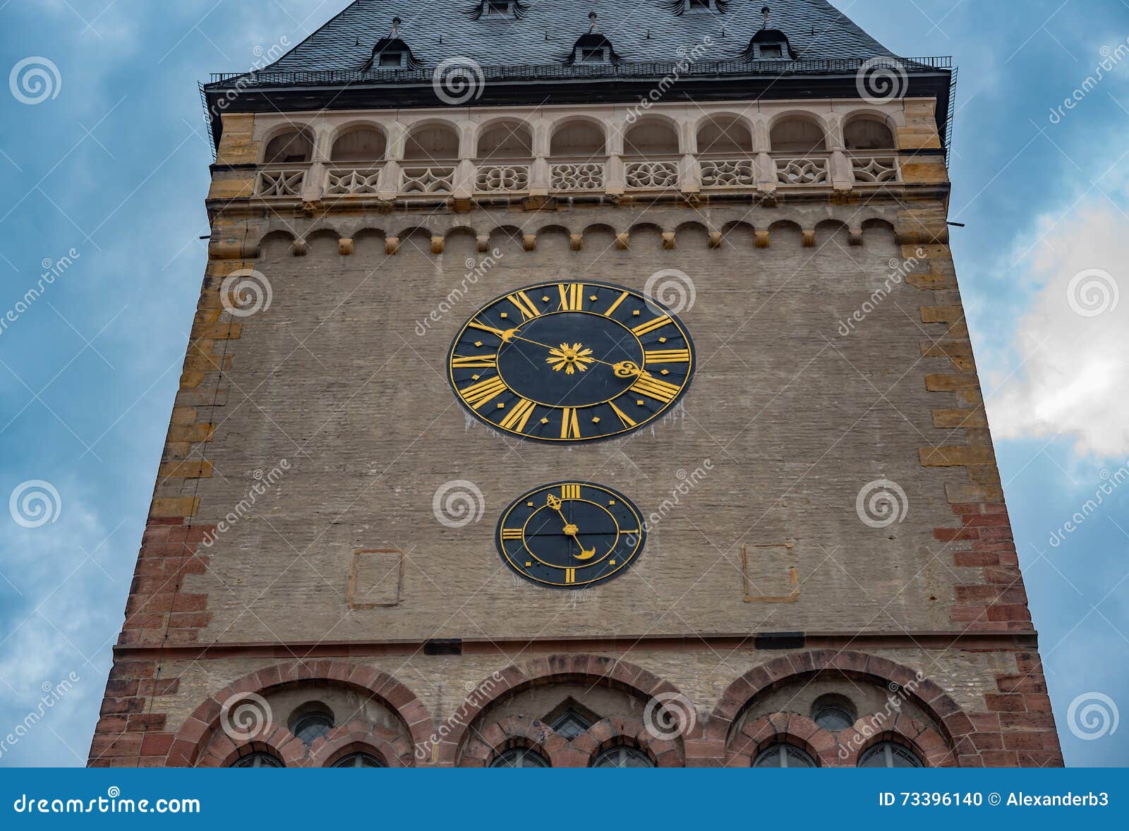 Clock tower in Germany stock photo. Image of architecture 73396140