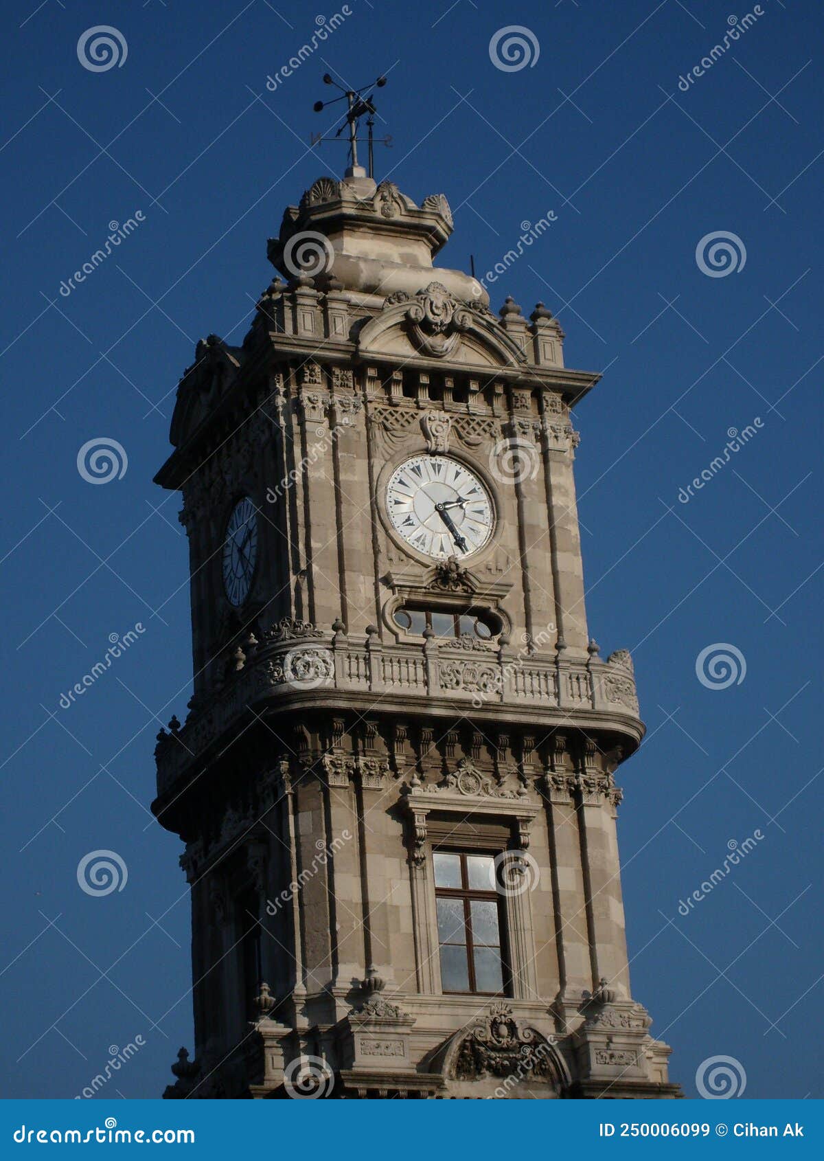 Clock Tower in Istanbul Besiktas Stock Image Image of windows, frame