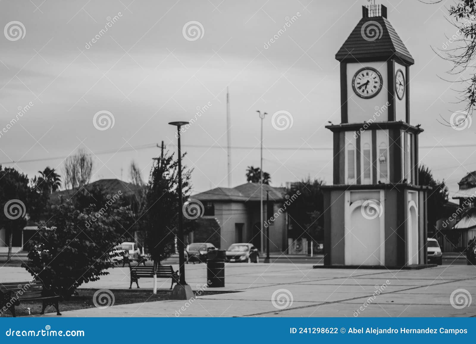 clock tower of macroplaza of the city of piedras negras coahuila