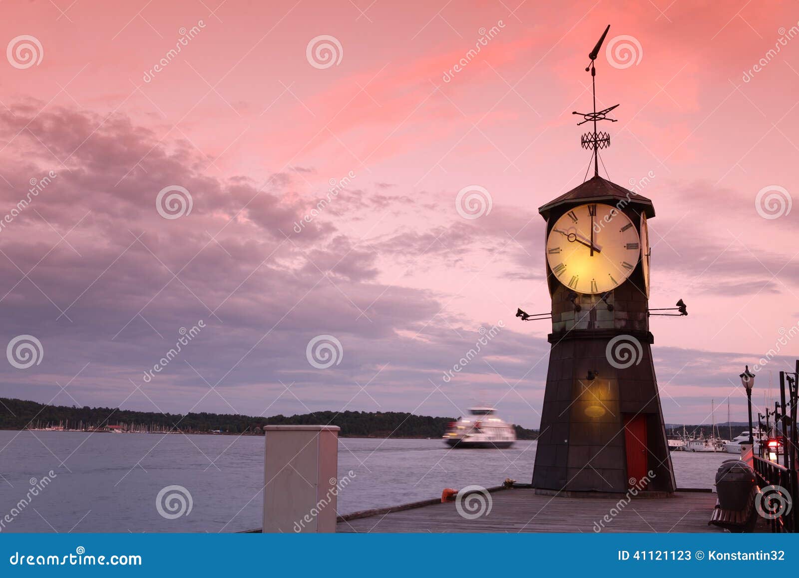 Clock Tower on the Pier of Oslo Stock Image Image of norwegian