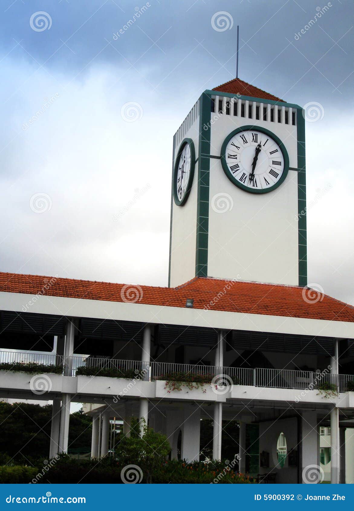 Clock tower in school stock photo. Image of telling, tall 5900392