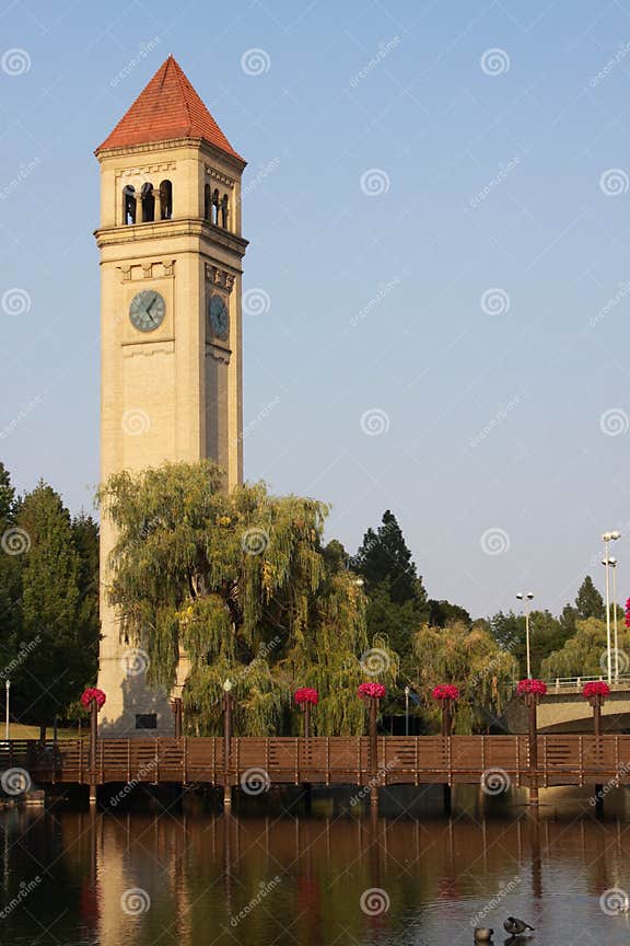 The Clock Tower in Spokane, Wa Stock Photo Image of tower, tourist