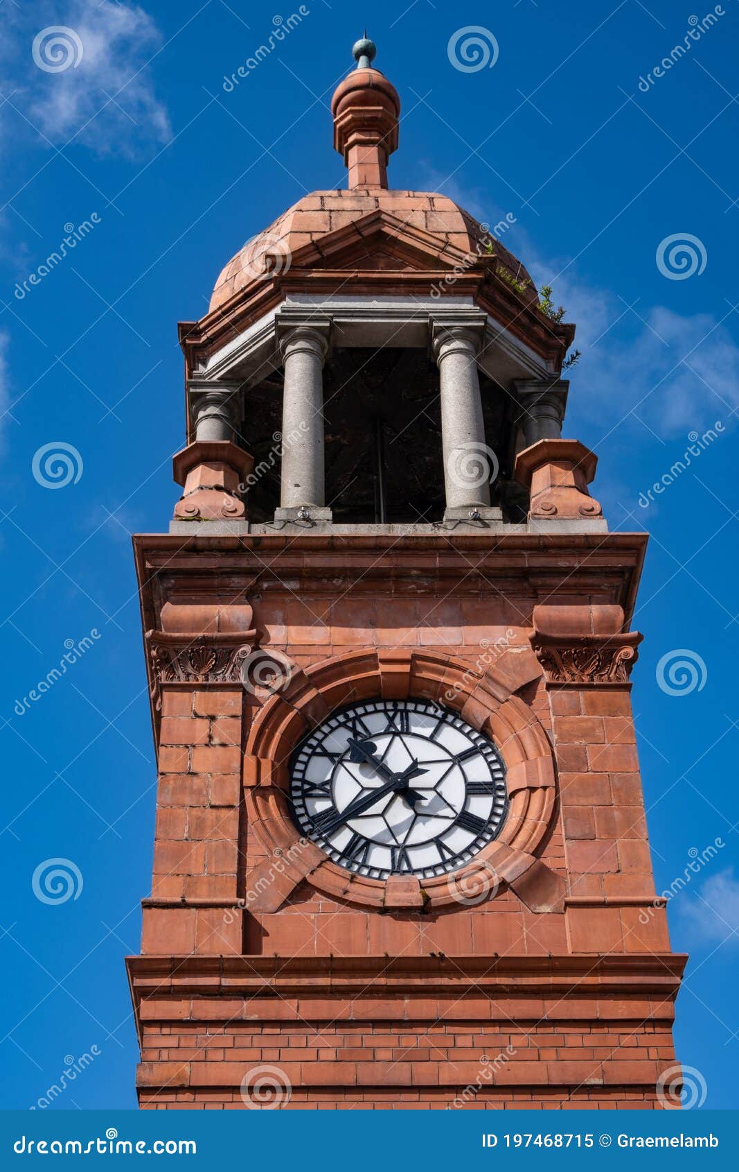 Clock Tower at the Train Station Bolton Lancashire July 2020 Stock