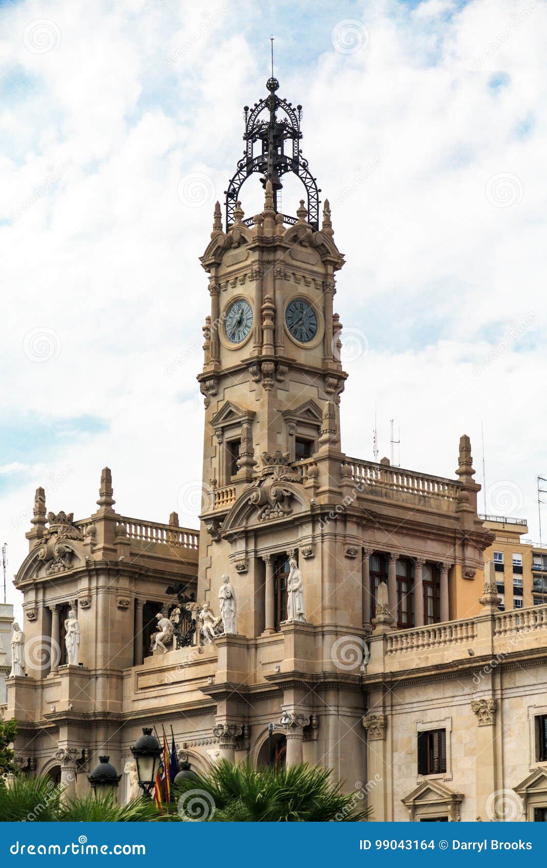 Clock Tower in Valencia stock photo. Image of culture 99043164