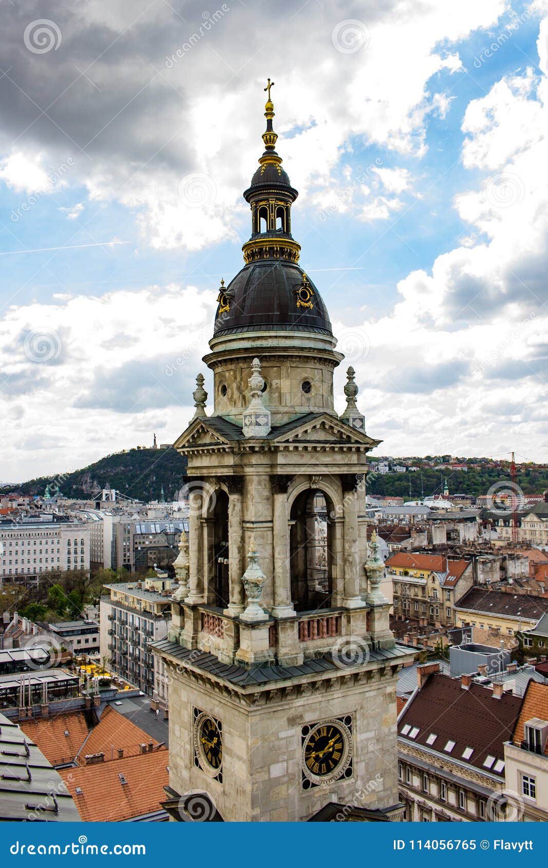 Clock Tower View of St.Stephen`s Basilica Seen from the Top Stock Image ...