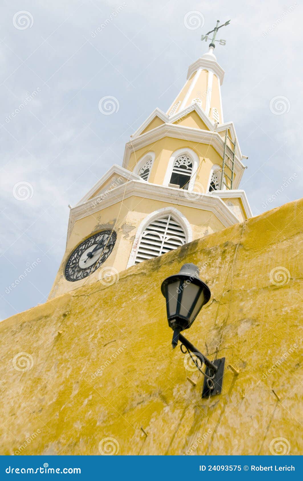 clock tower walled city cartagena colombia