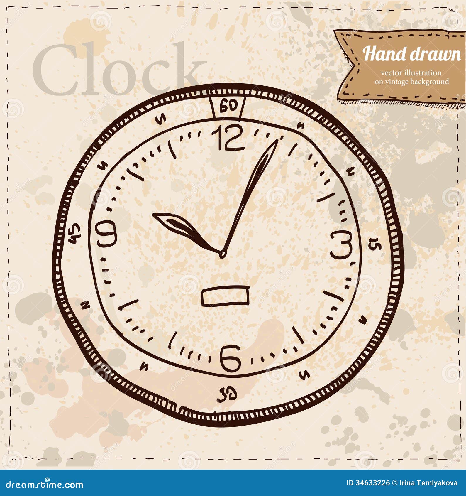 Clock Vector Hand Drawn Royalty Free Stock Image Image 34633226