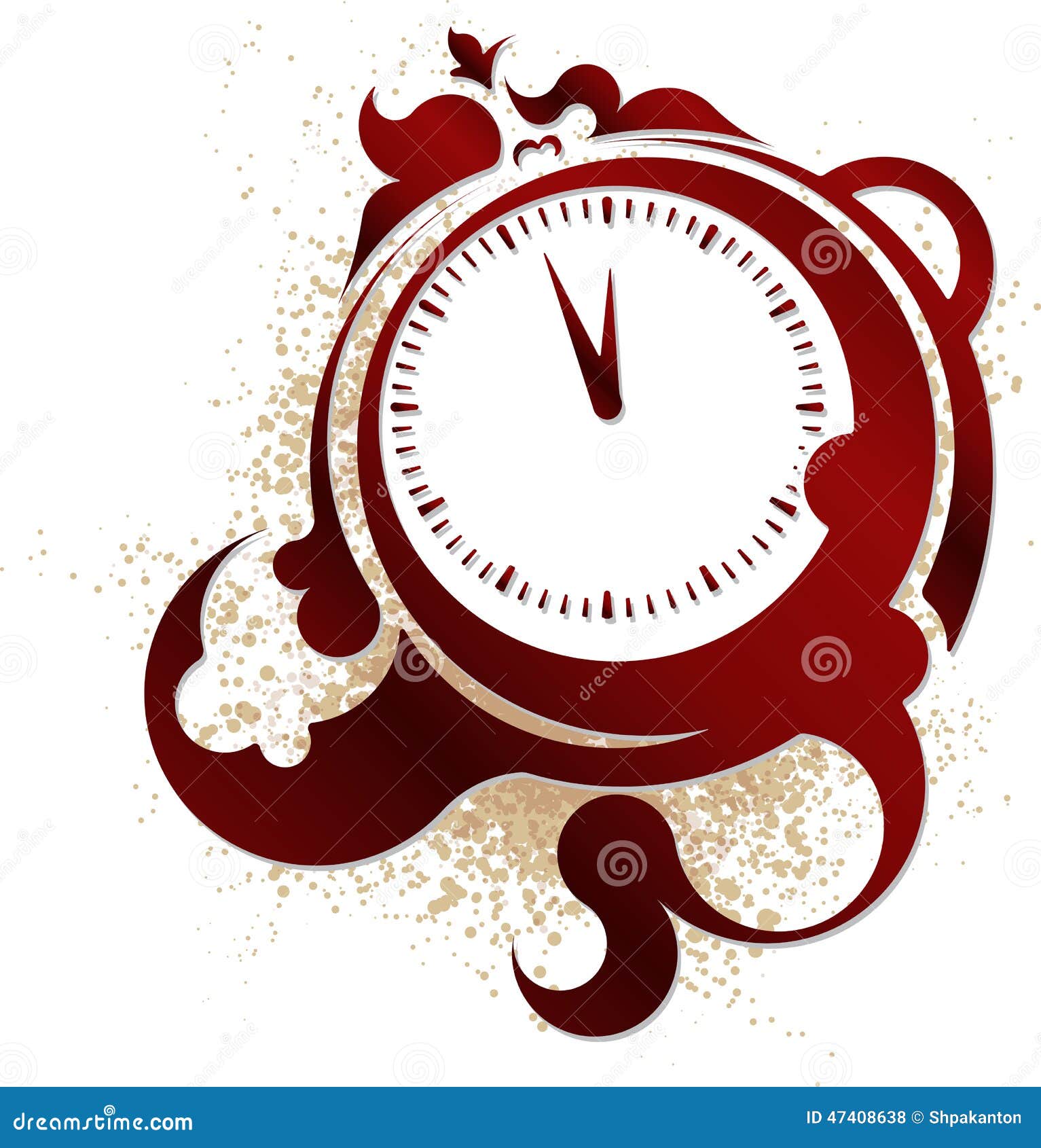 Clock in a vintage style. stock vector. Illustration of minute 47408638
