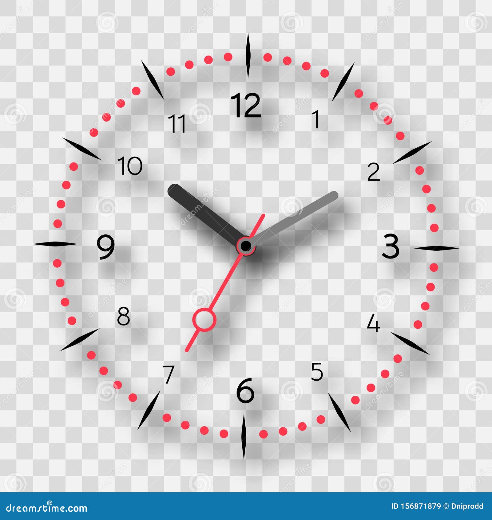Watch Dial on a Transparent Background Stock Vector - Illustration of  round, plate: 156871879