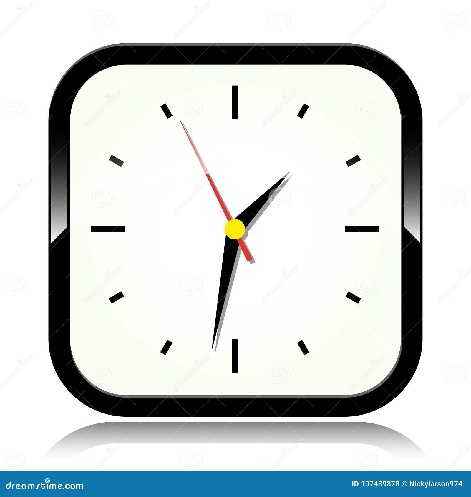 Clock on white background stock vector. Illustration of sign 107489878