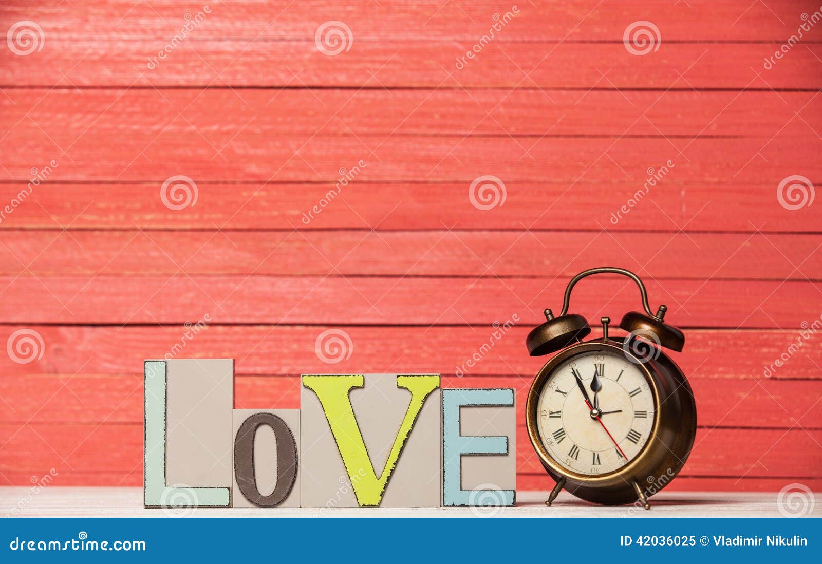 Clock and word Love. stock image. Image of back, analog 42036025