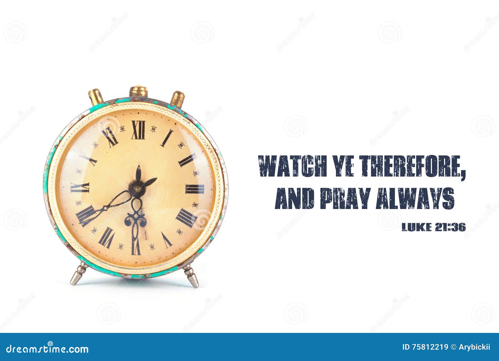 The Clock and the Words from the Bible Stock Image Image of religion