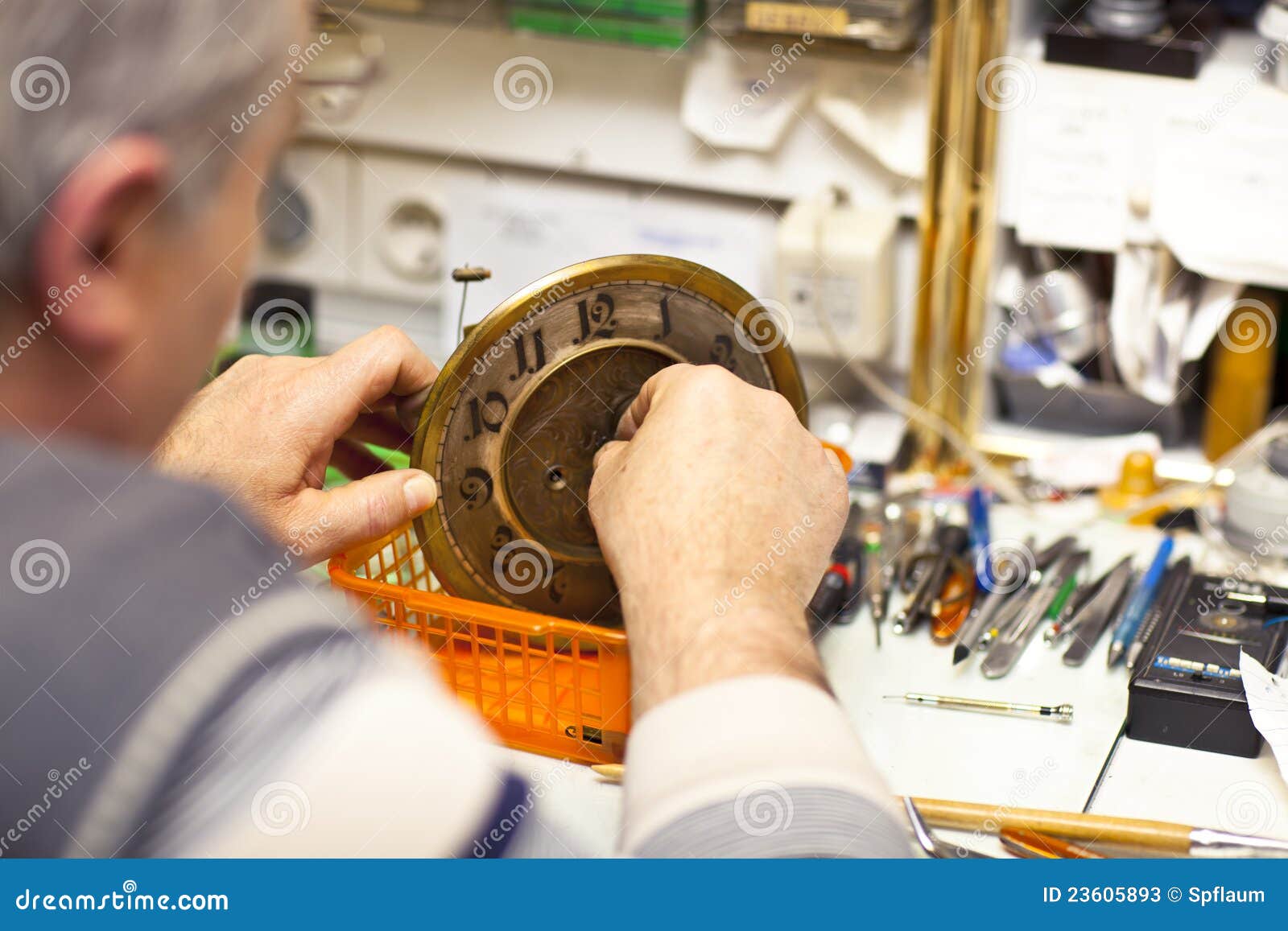 Clockmaker stock image. Image of repair, artisan, turns 23605893