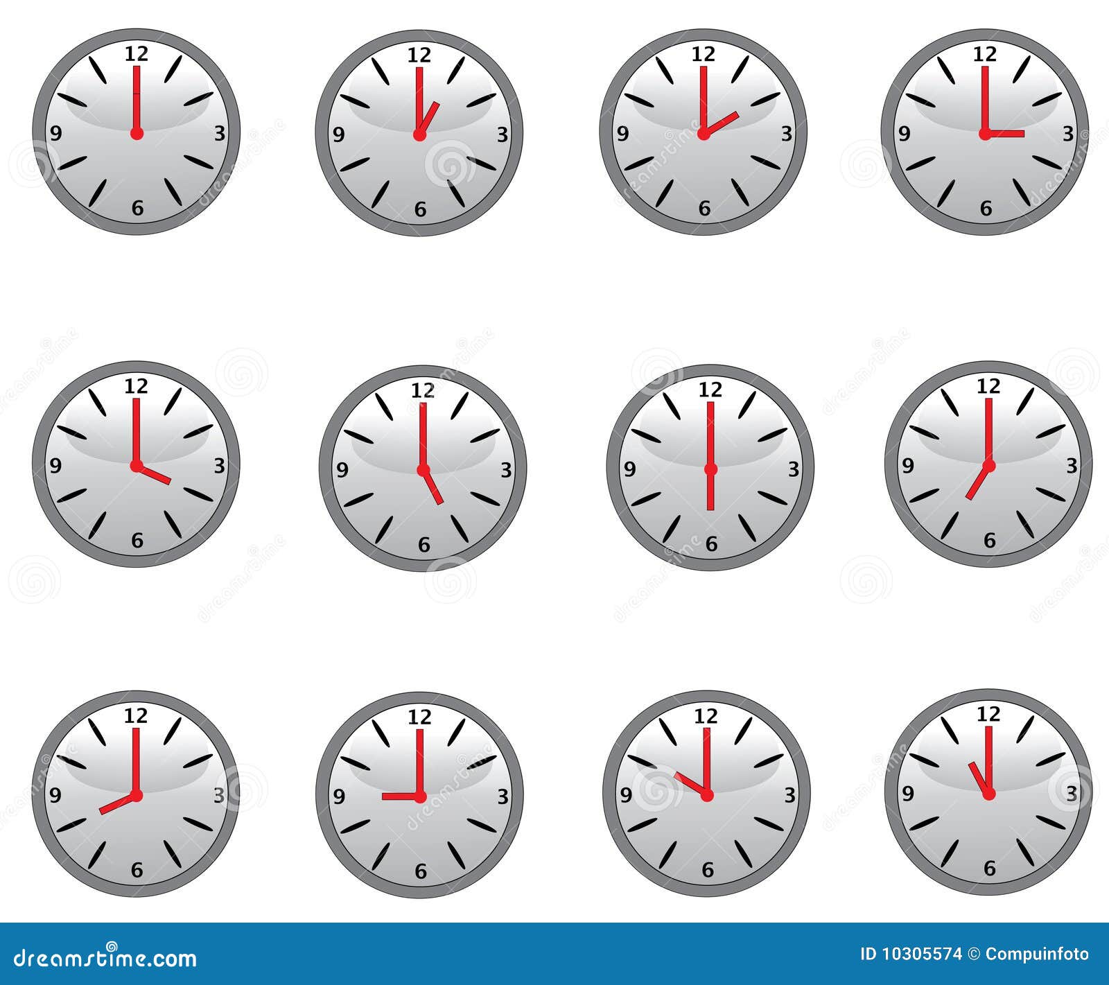 Clocks stock vector. Illustration of running, sign, night 10305574