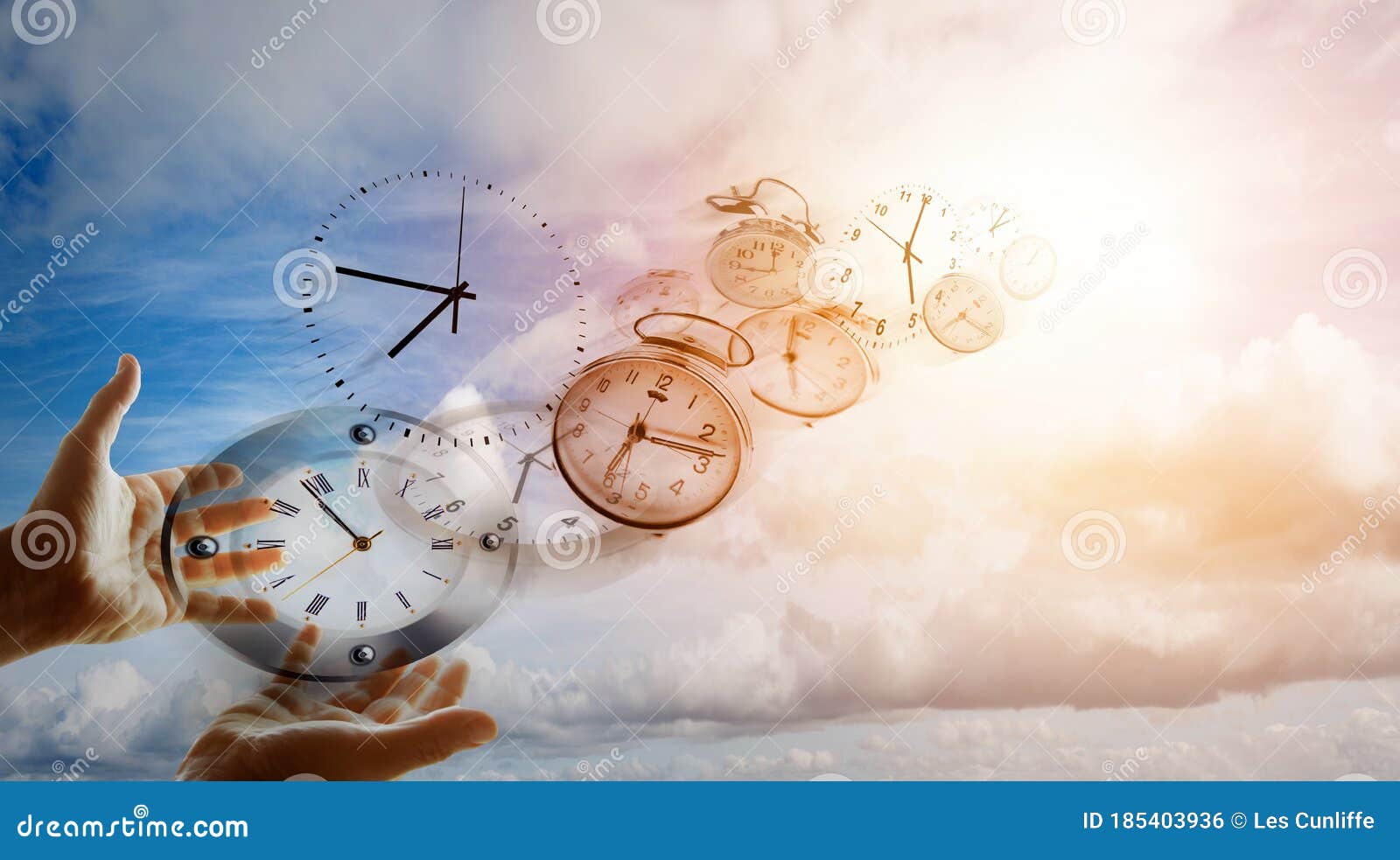 Clocks and hands stock photo. Image of hands, year, clocks 185403936