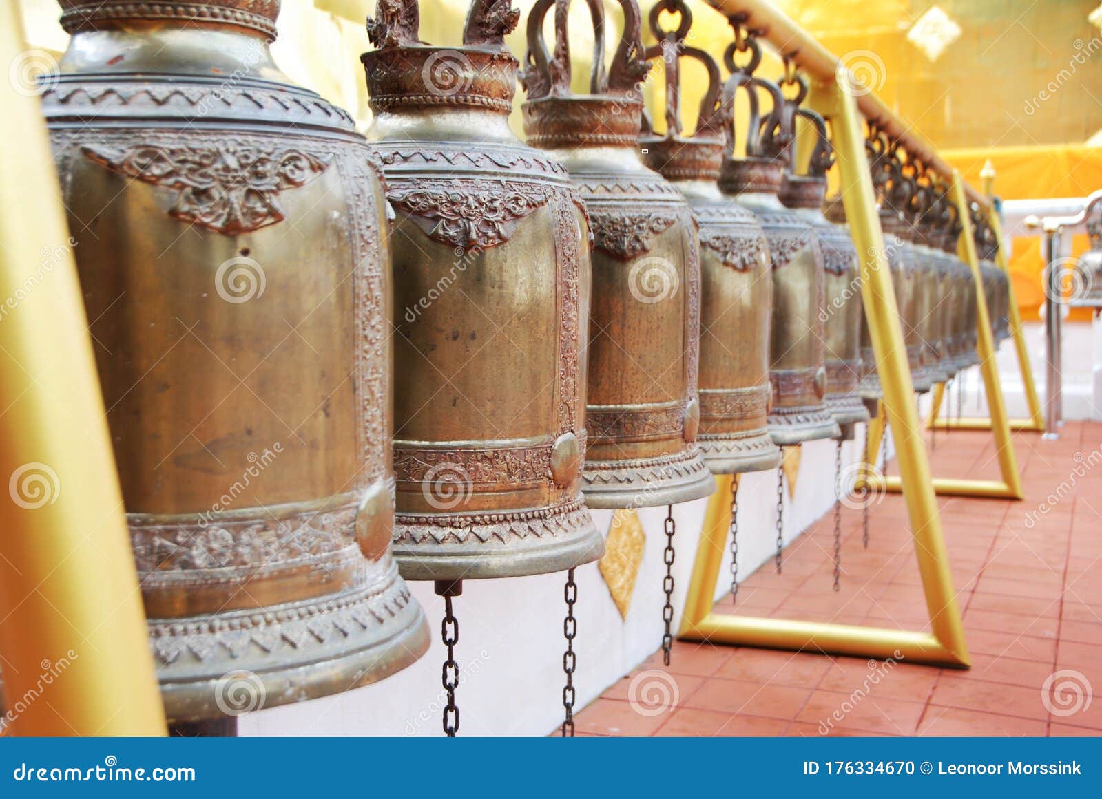 Clocks at Thai Temple in Chang Mai Stock Photo Image of religious