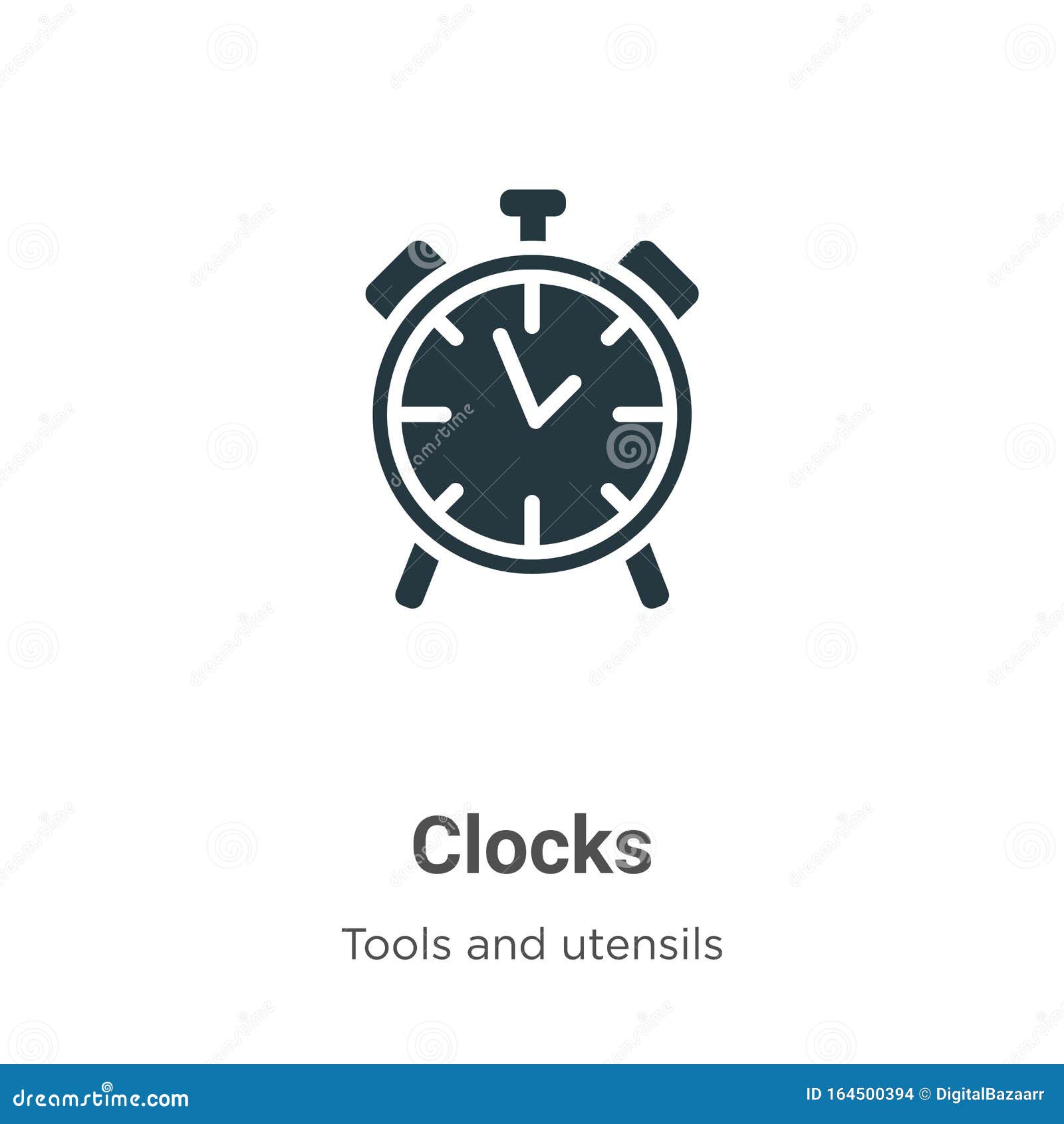 Clocks Vector Icon on White Background. Flat Vector Clocks Icon Symbol