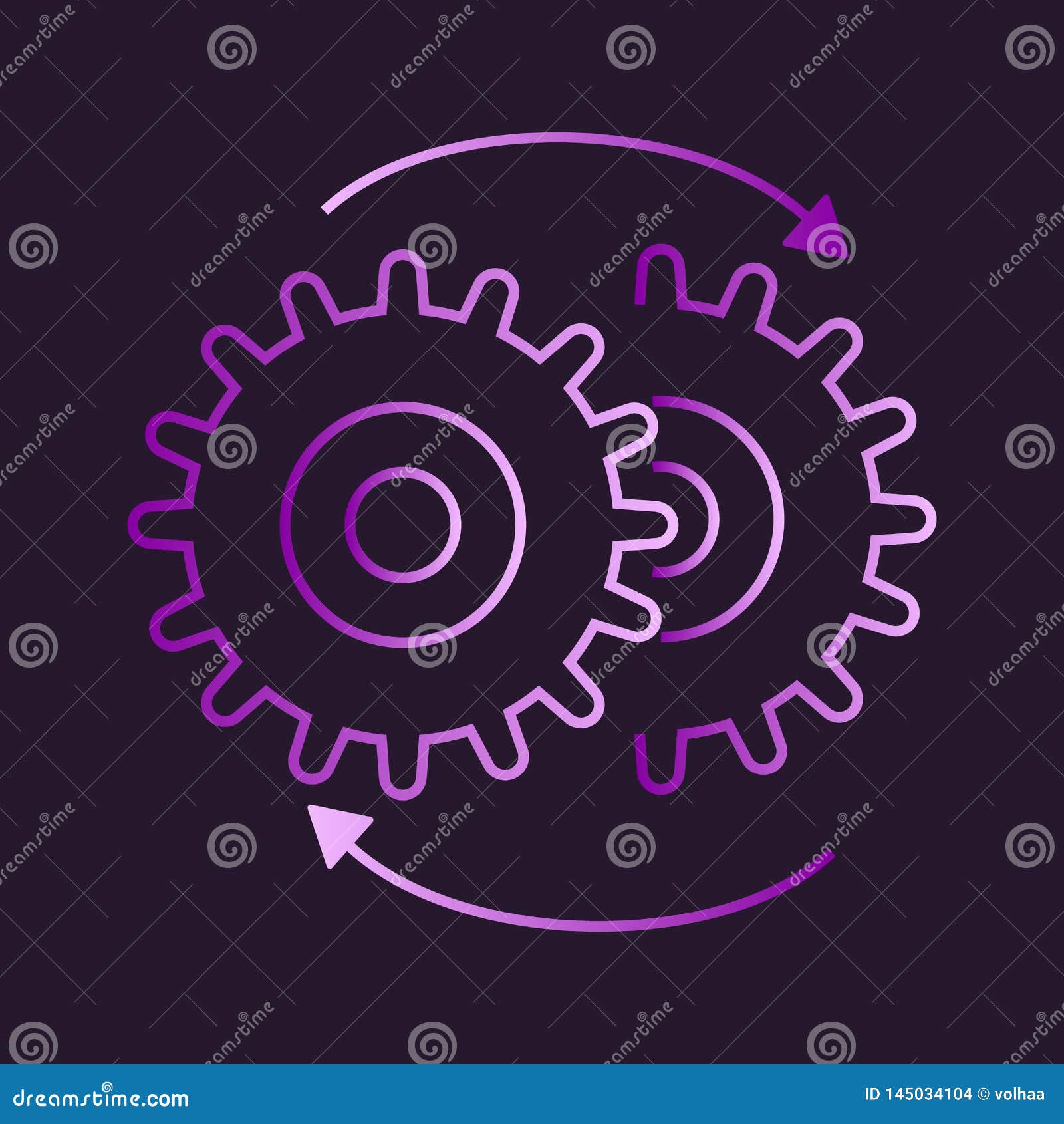 Clockwise gears icon stock vector. Illustration of arrows 145034104