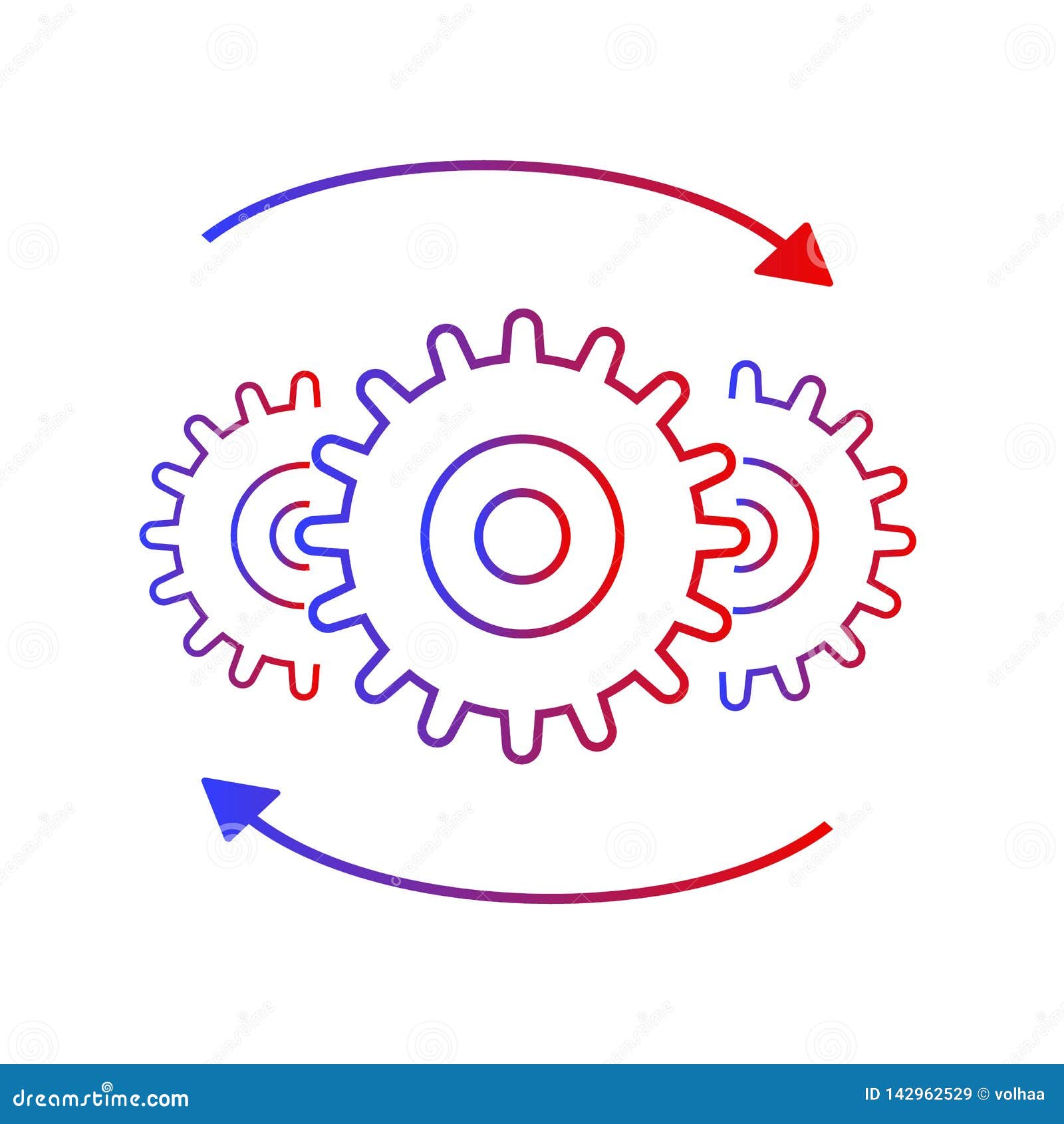Clockwise Gears Vector Icon Stock Vector Illustration of support