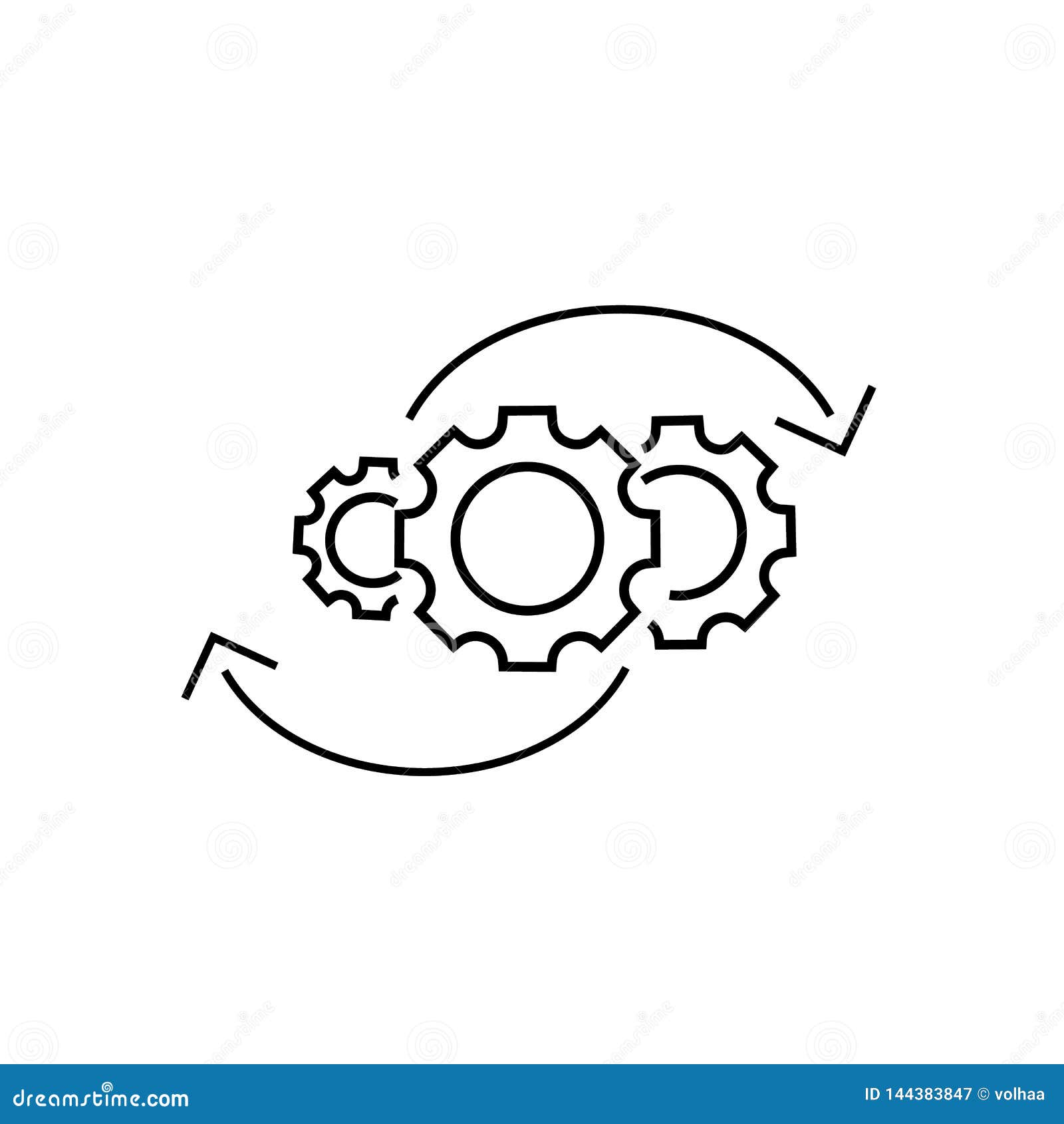 Clockwise Gears Vector Icon Stock Vector Illustration of cogwheel