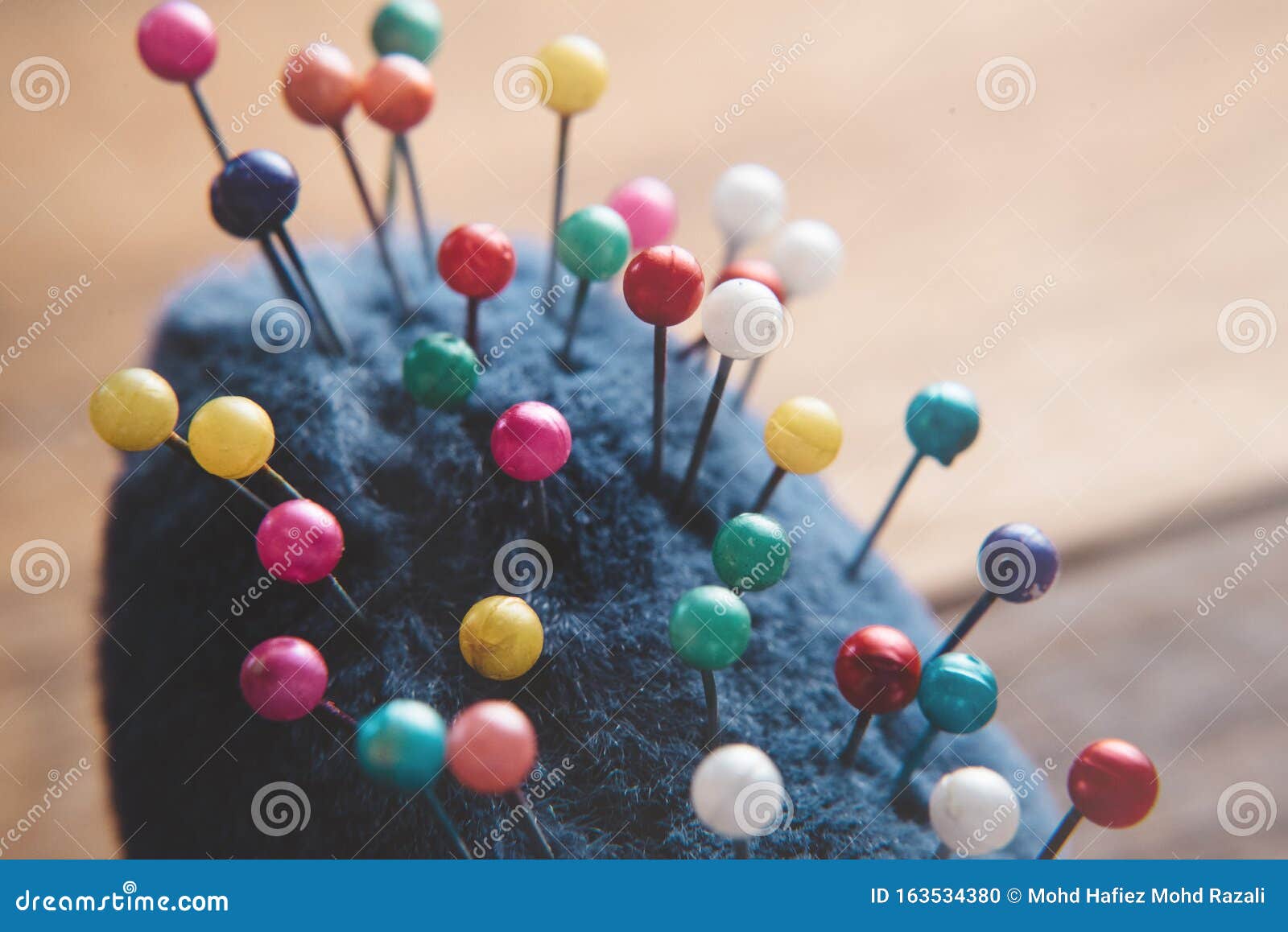 Clodeup of a Multicolored Pin. Pins & Needles Closeup Stock Photo ...