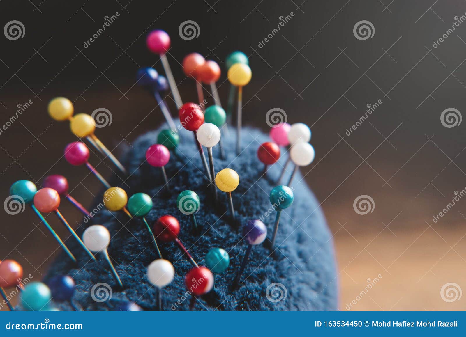 Clodeup of a Multicolored Pin. Pins & Needles Closeup Stock Photo ...