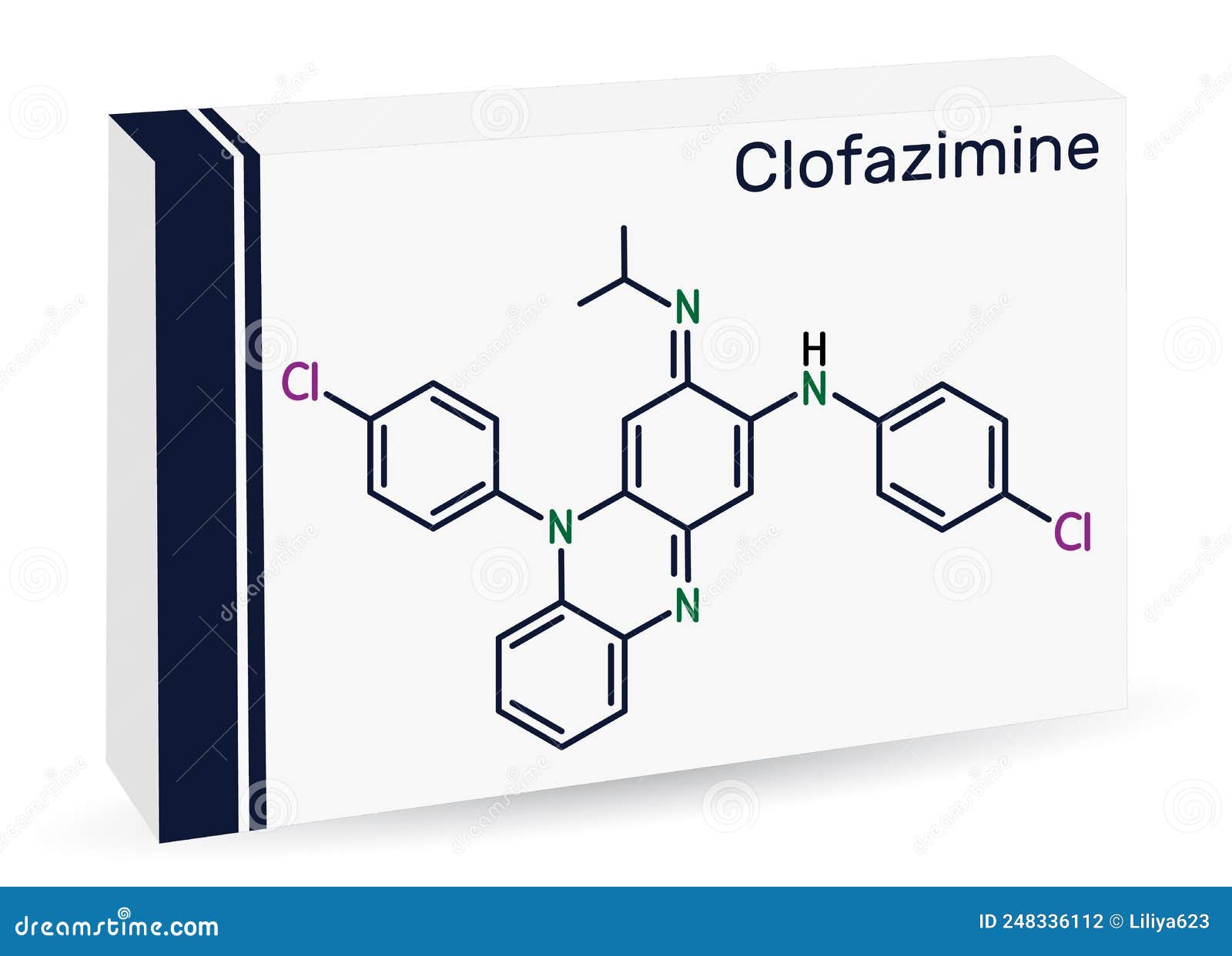 Clofazimine Molecule. it is Riminophenazine Antimycobacterial Used To ...