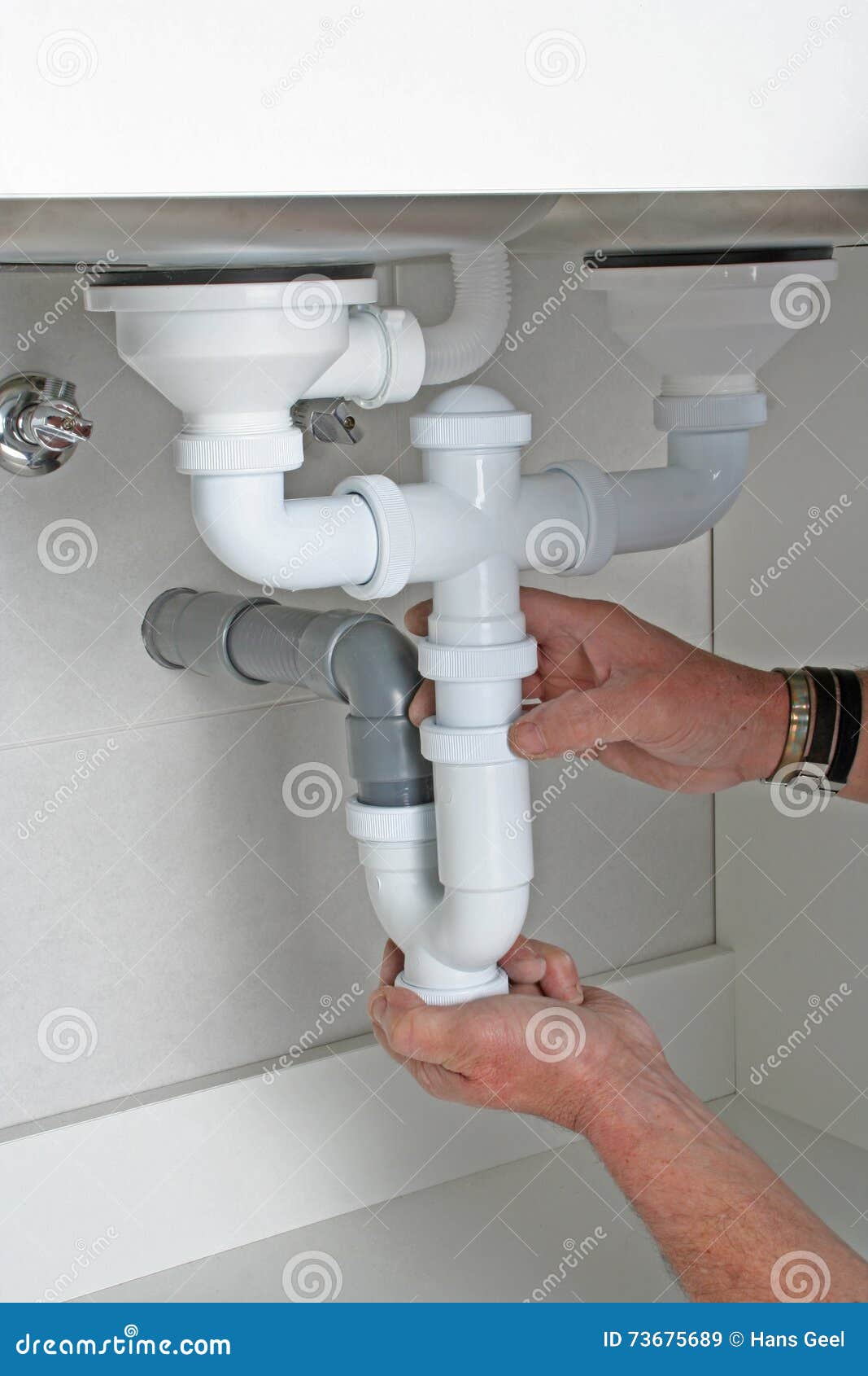 Clogged kitchen sink stock image. Image of foreman, contractor 73675689