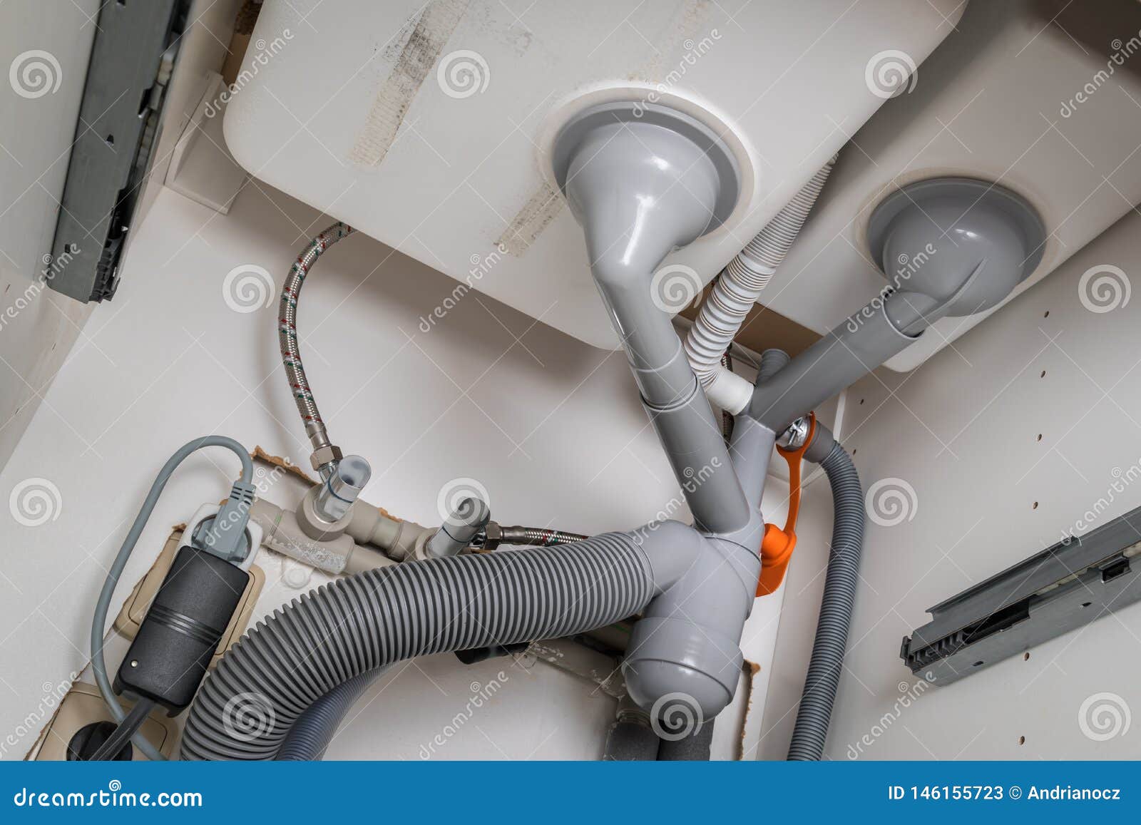 Clogged Siphon Under the Sink Stock Image Image of central, clean